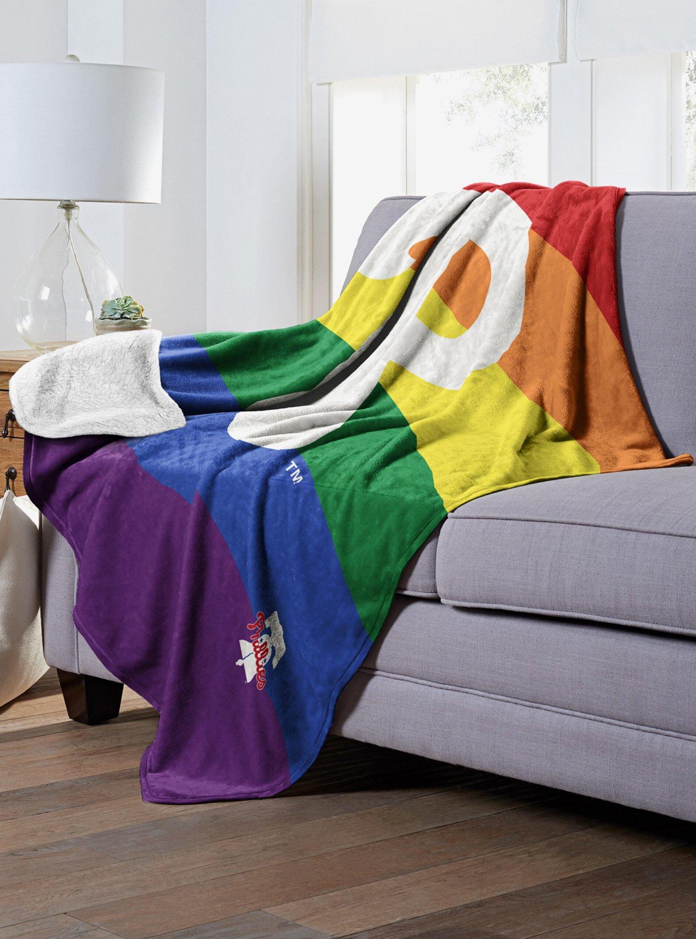 MLB Philadelphia Phillies Pride Series Silk Touch Sherpa Throw Blanket, , alternate