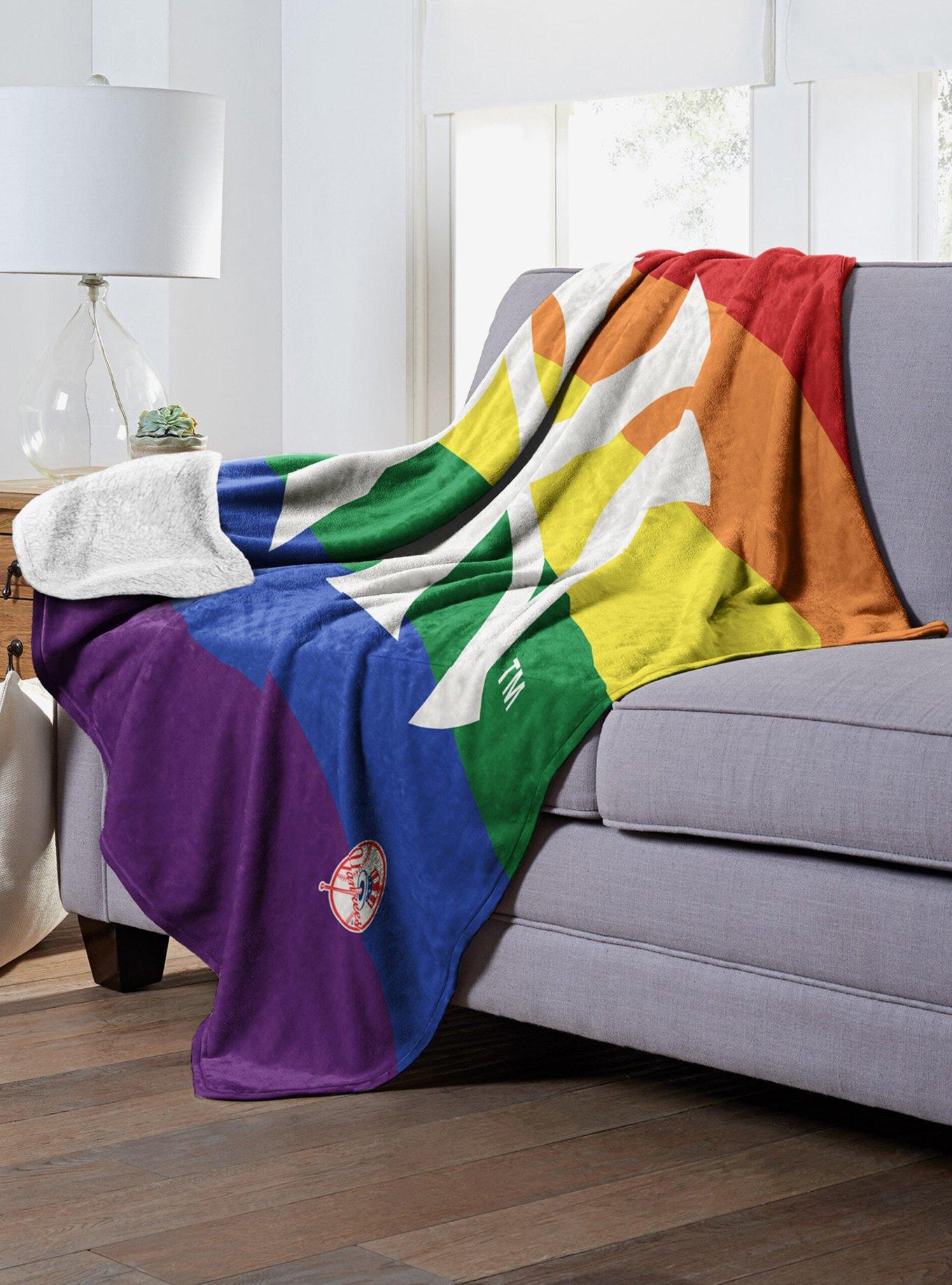 MLB New York Yankees Pride Series Silk Touch Sherpa Throw Blanket, , alternate