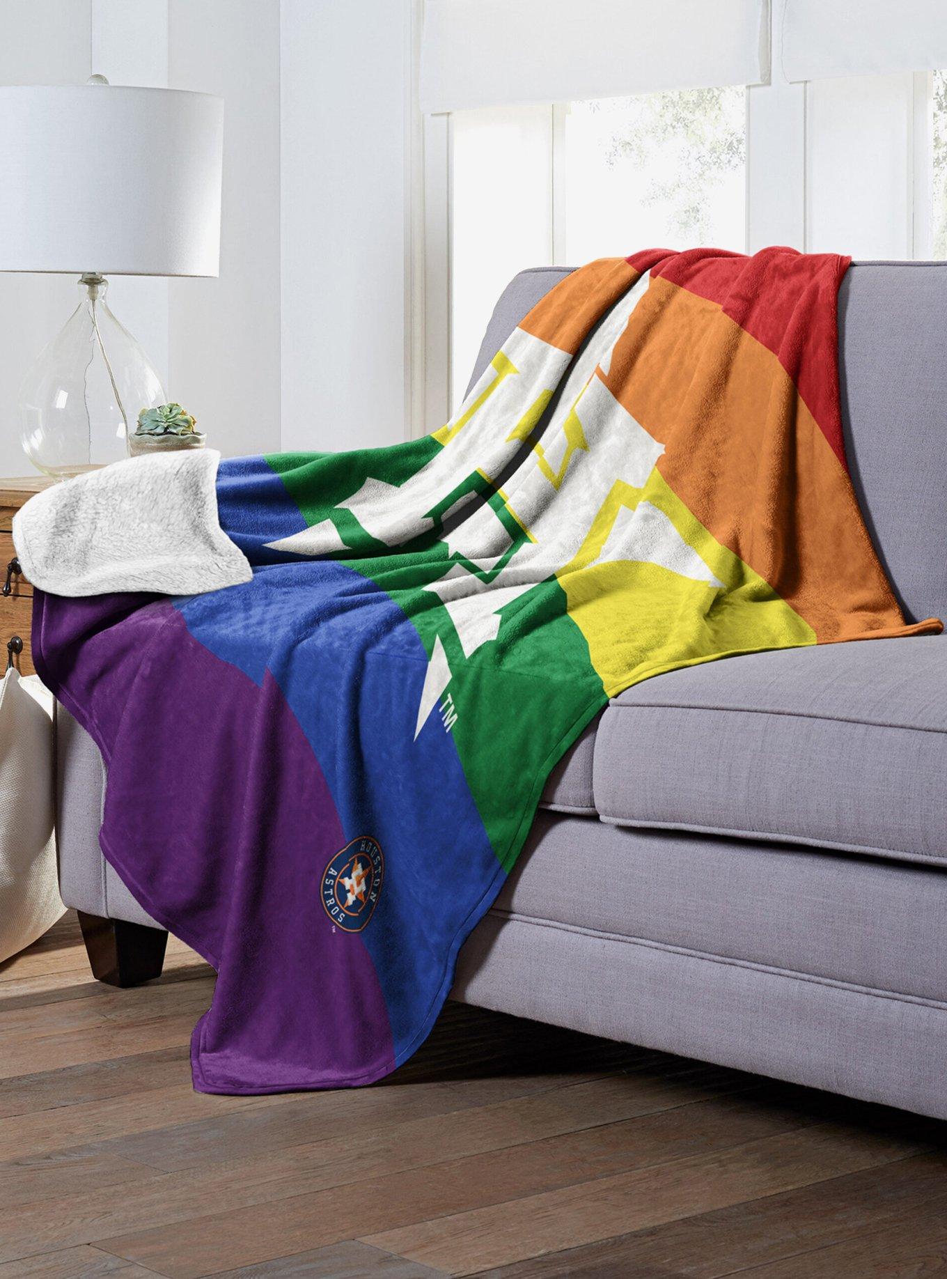 MLB Houston Astros Pride Series Silk Touch Sherpa Throw Blanket, , alternate