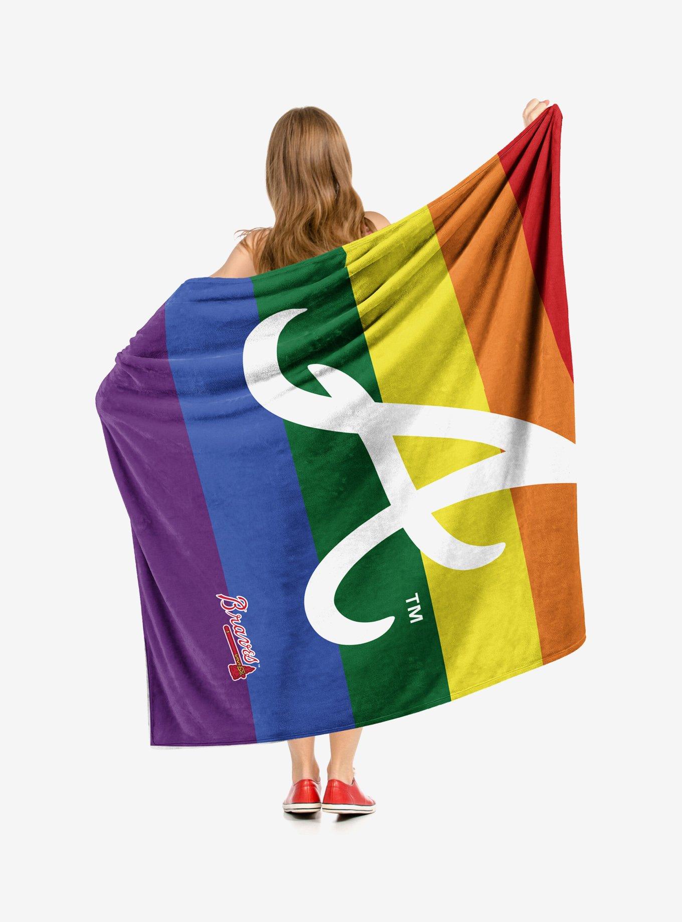 MLB Atlanta Braves Pride Series Silk Touch Sherpa Throw Blanket, , hi-res