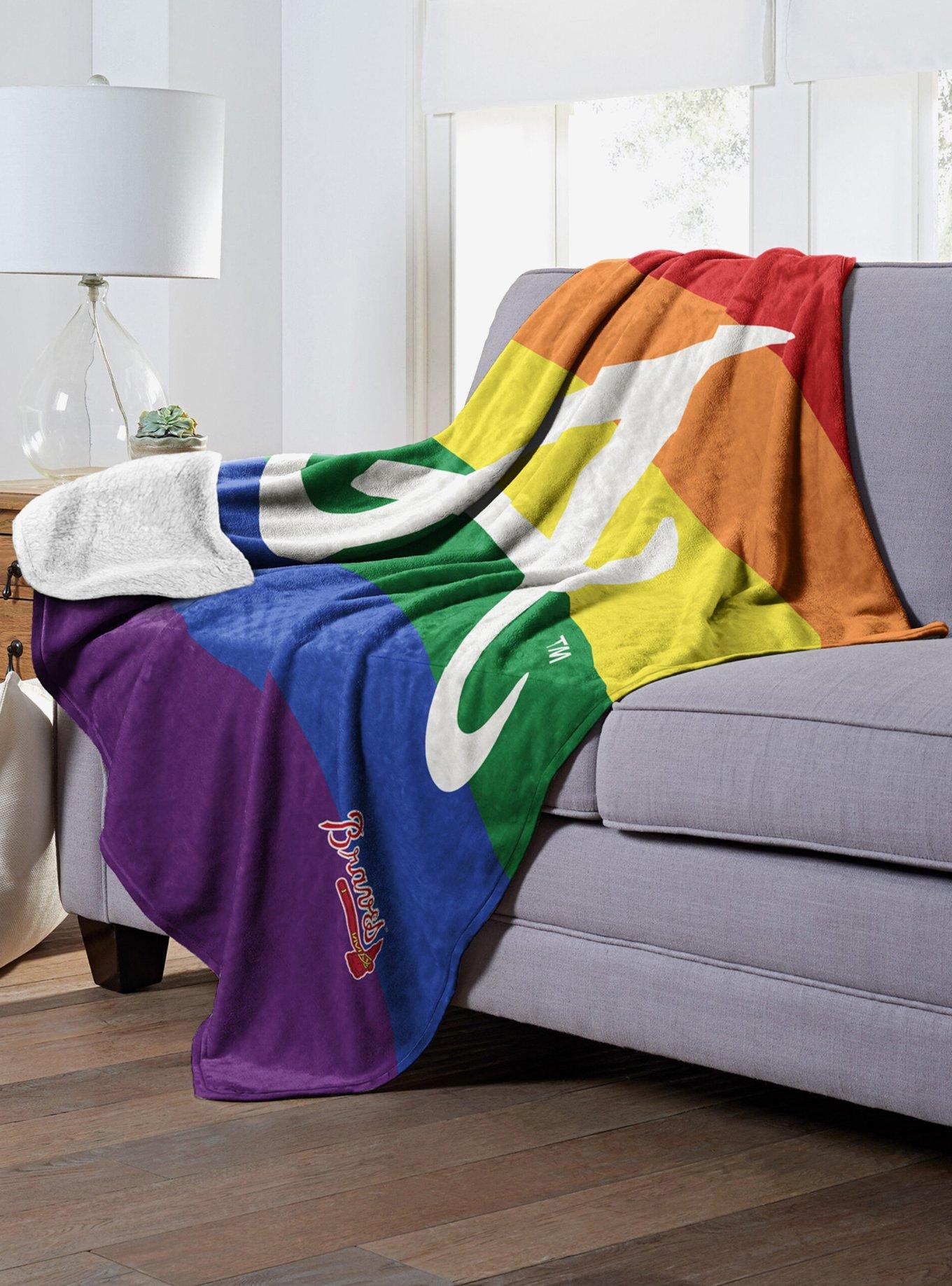 MLB Atlanta Braves Pride Series Silk Touch Sherpa Throw Blanket, , alternate