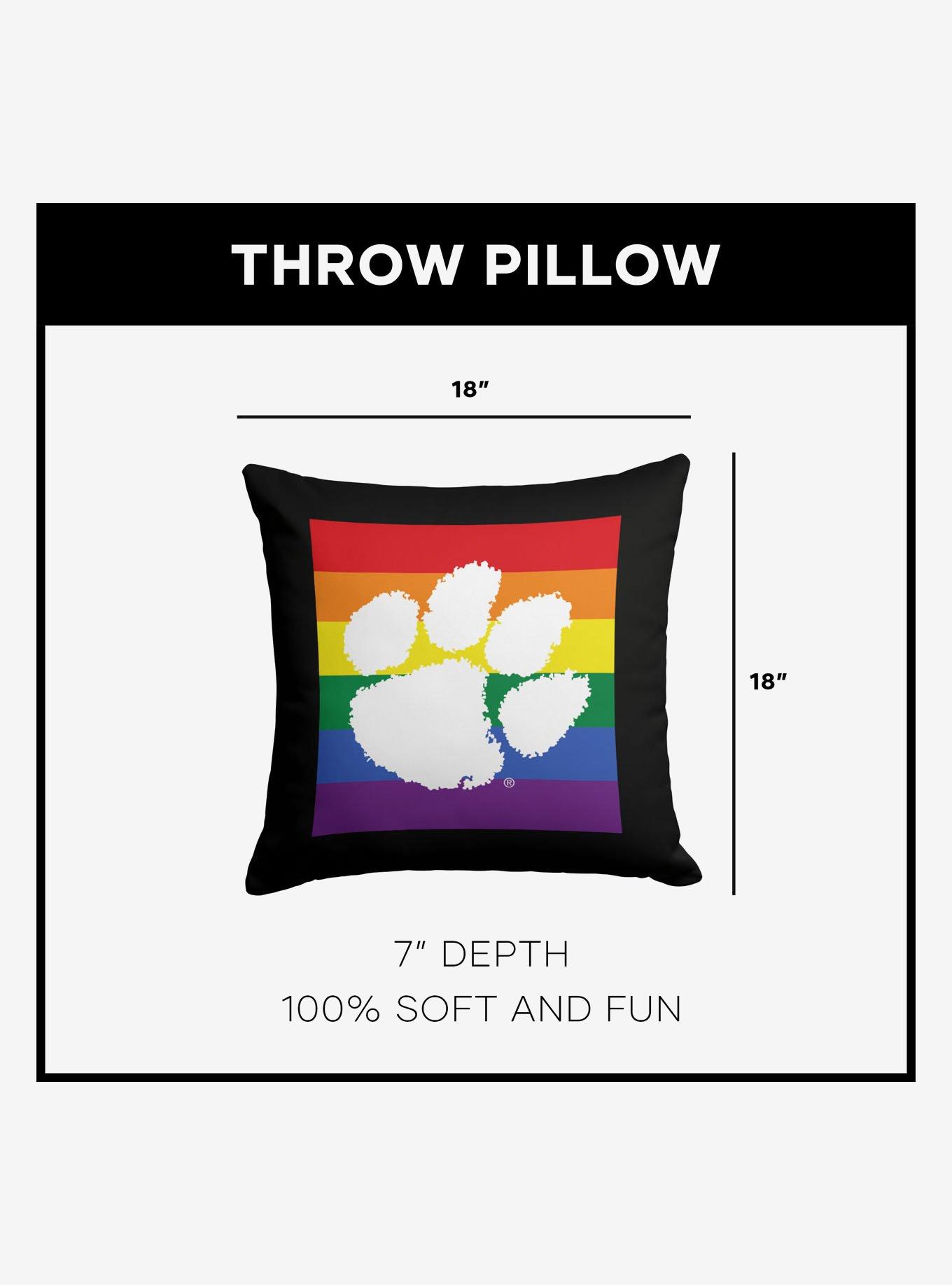NCAA Clemson Pride Series Throw Pillow, , alternate