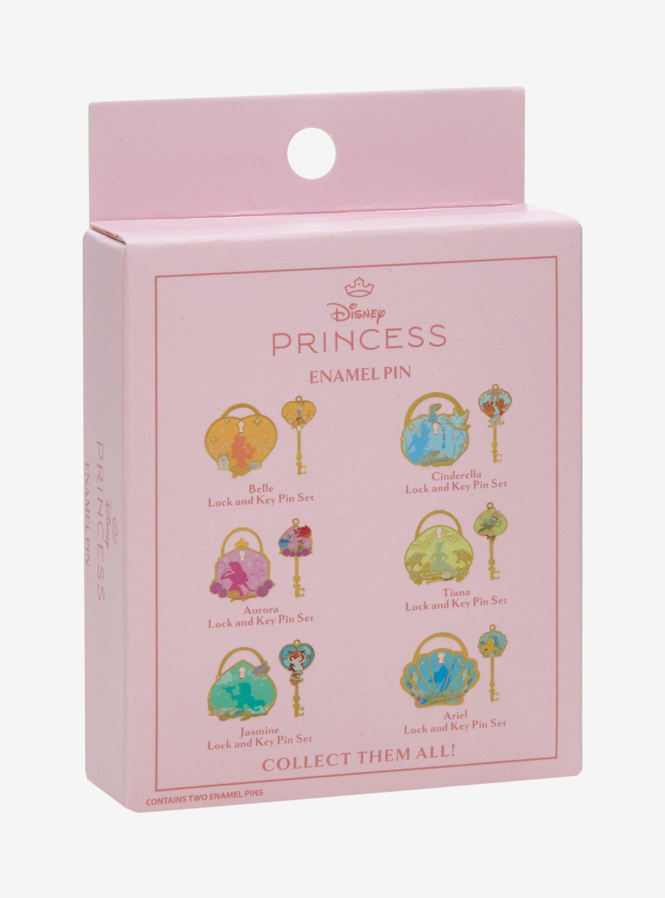 Disney Princess Lock and Key Blind Box Enamel Pin Set — BoxLunch Exclusive, , hi-res