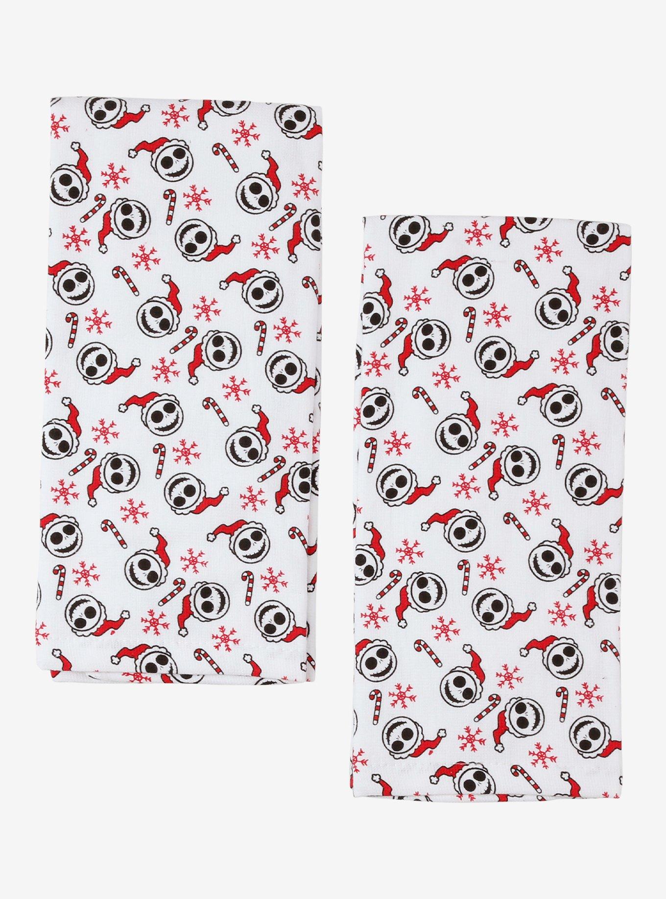 Disney The Nightmare Before Christmas Jack Skellington Candy Cane Holiday Kitchen Towel Set, , hi-res