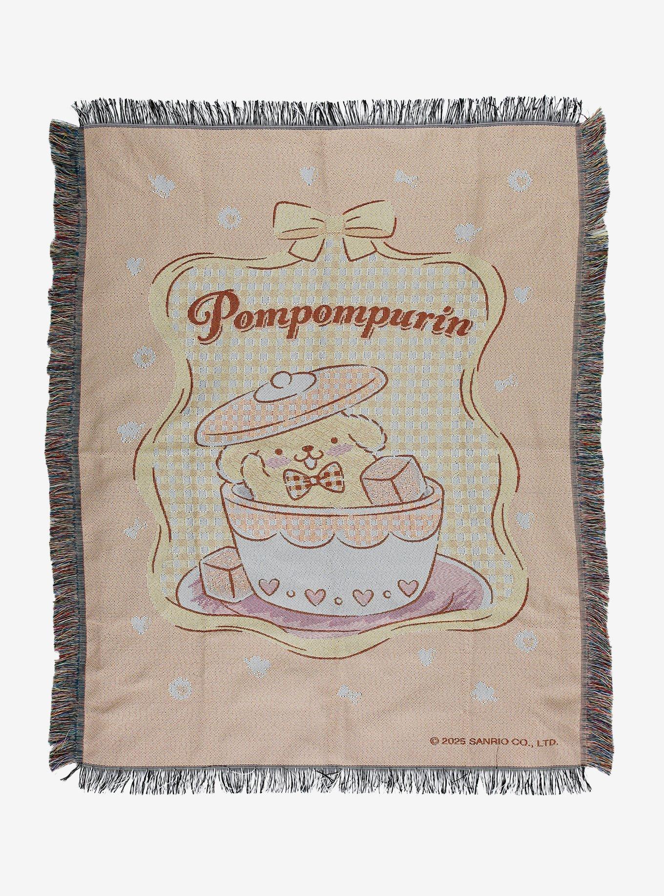 Sanrio Pompompurin Gingham Portrait Tapestry Throw - BoxLunch Exclusive, , hi-res