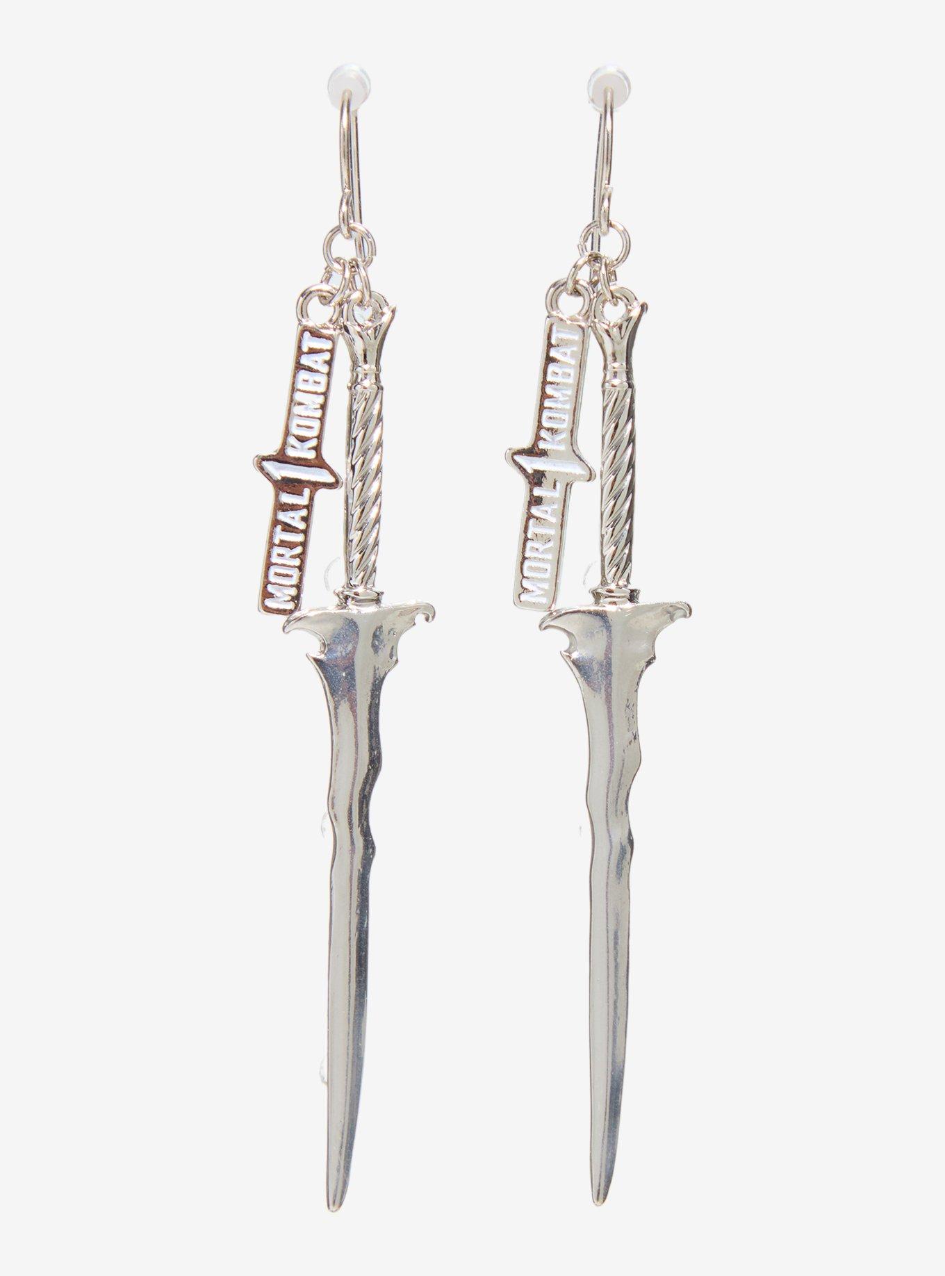 Mortal Kombat Ashrah Sword Glow-In-The-Dark Drop Earrings, , hi-res