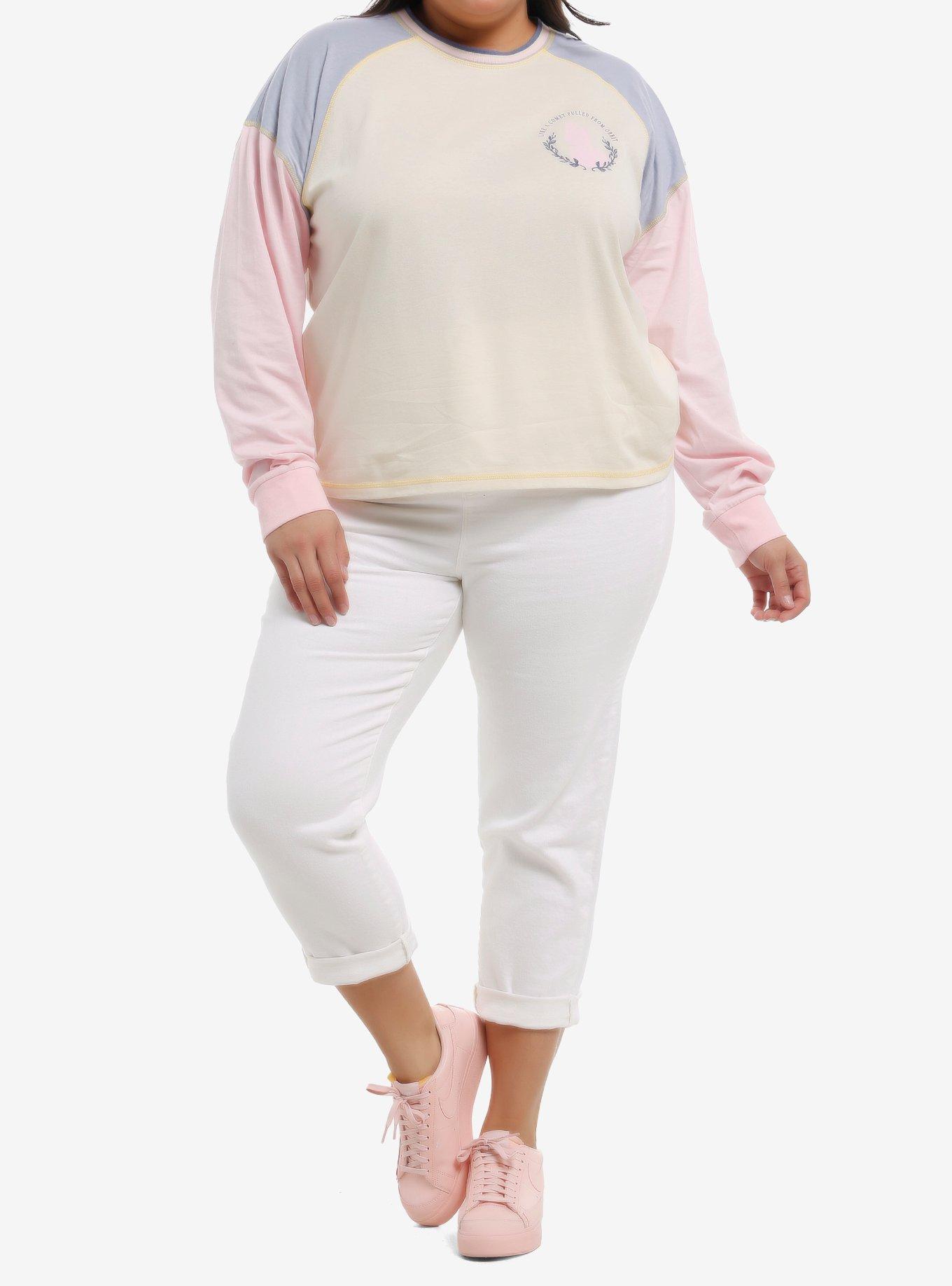 Wicked: For Good Glinda For Good Women's Plus Size Raglan Long Sleeve T-Shirt &mdash; BoxLunch Exclusive, PINK, alternate