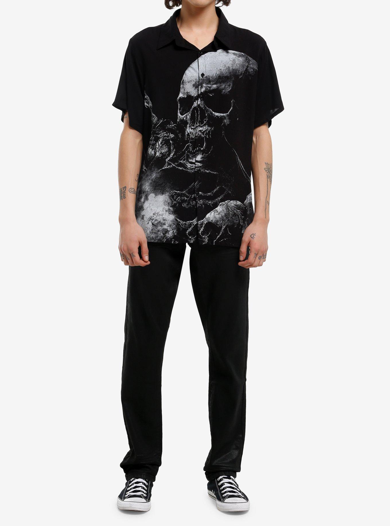 Skull Smoke Woven Button-Up, , hi-res