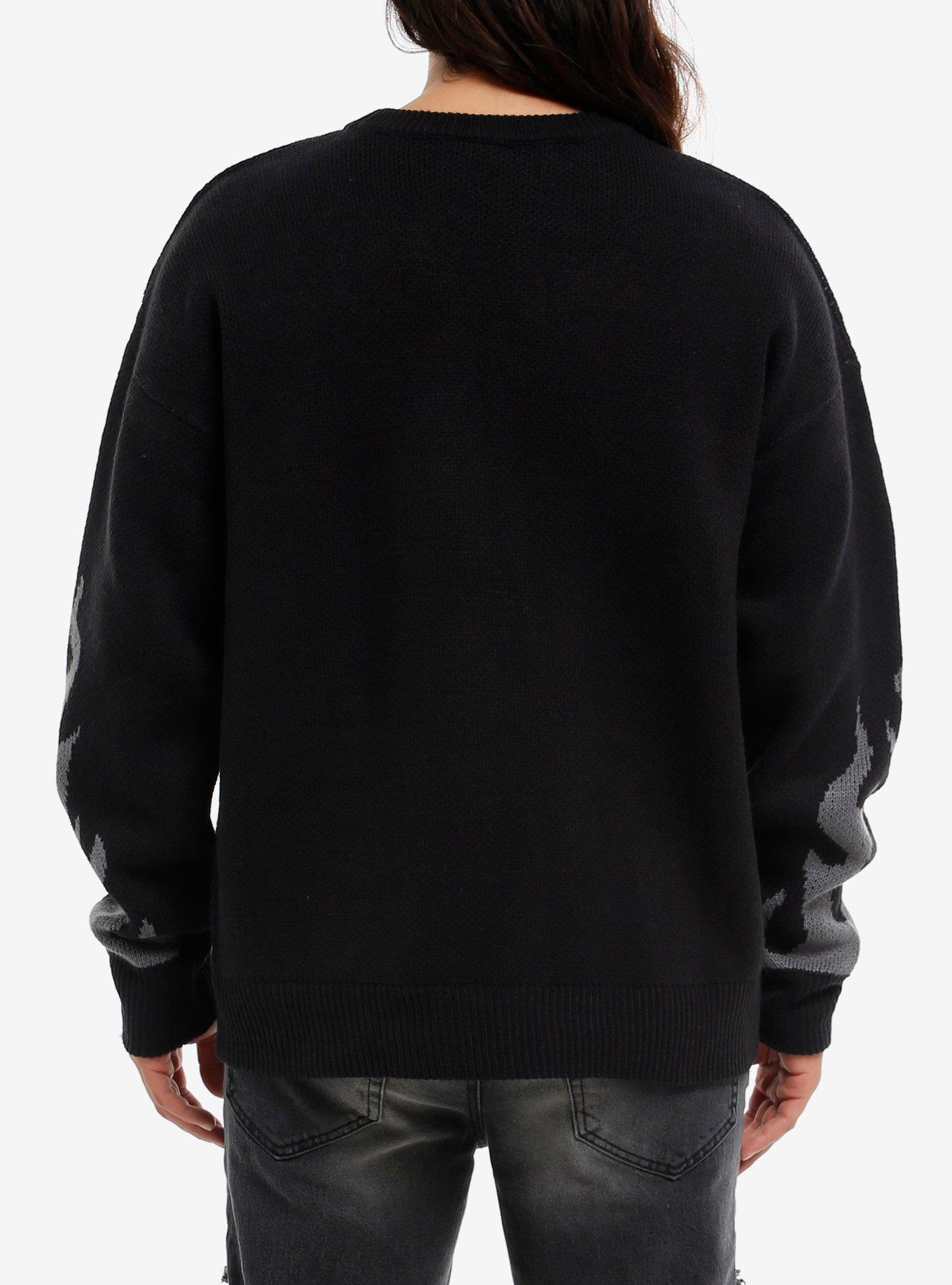 Grim Reaper Intarsia Sweater, GREY, alternate