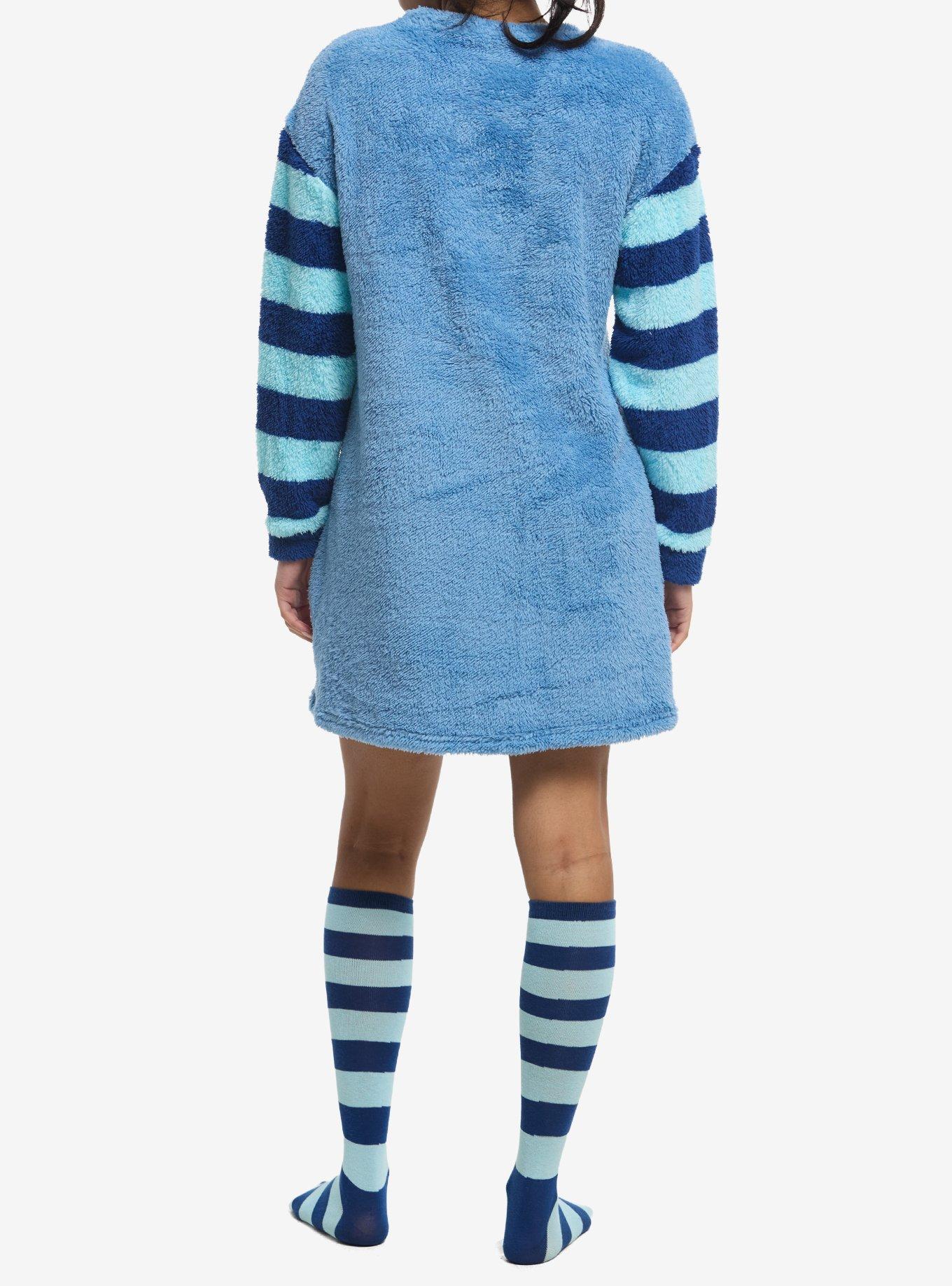 Disney Stitch Blue Plush Pajama Dress & Socks, , hi-res