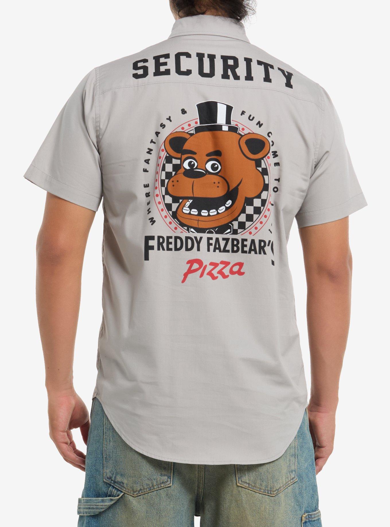 Five Nights At Freddy's Security Woven Button-Up, BLACK, alternate