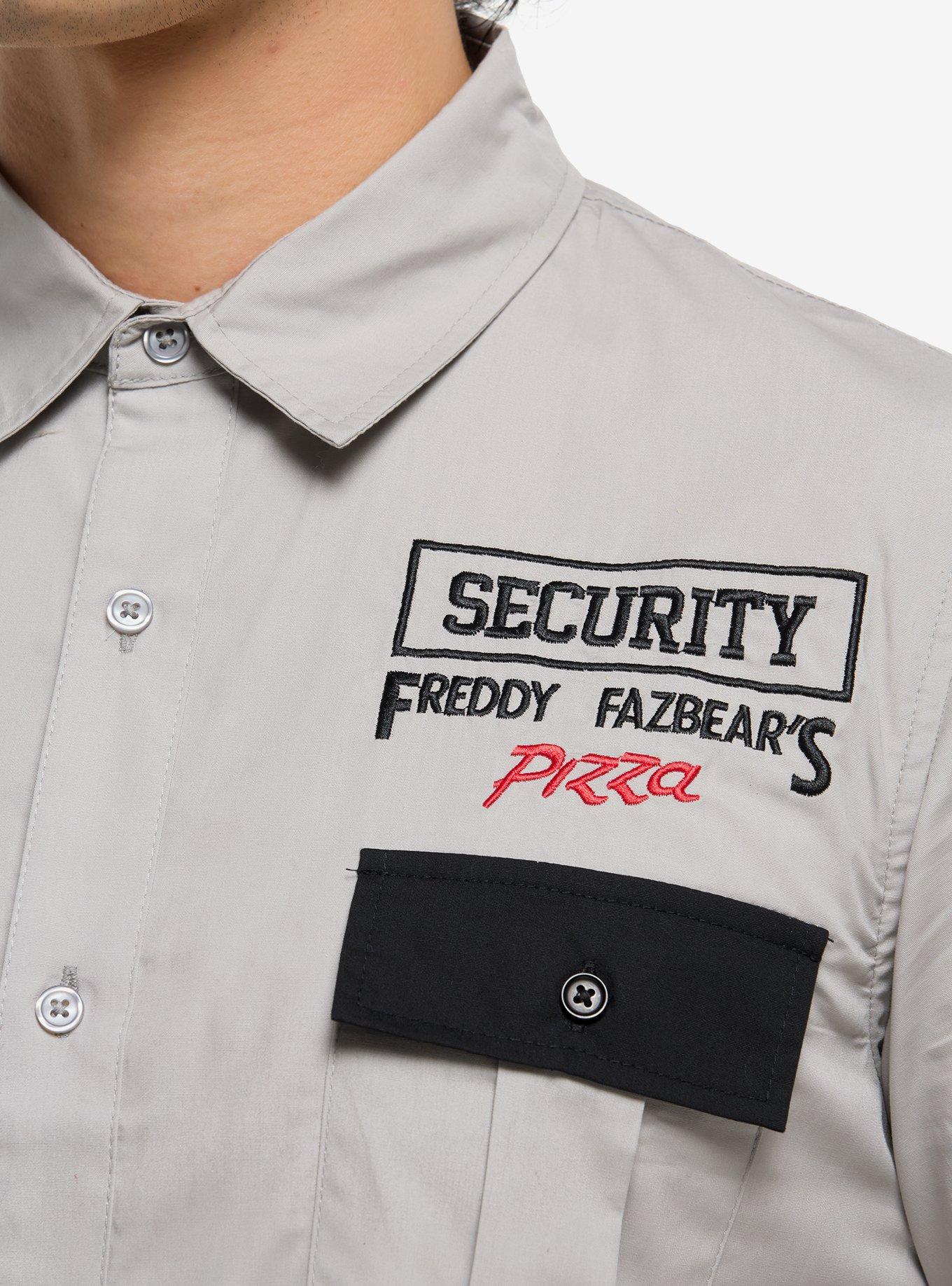 Five Nights At Freddy's Security Woven Button-Up, BLACK, alternate