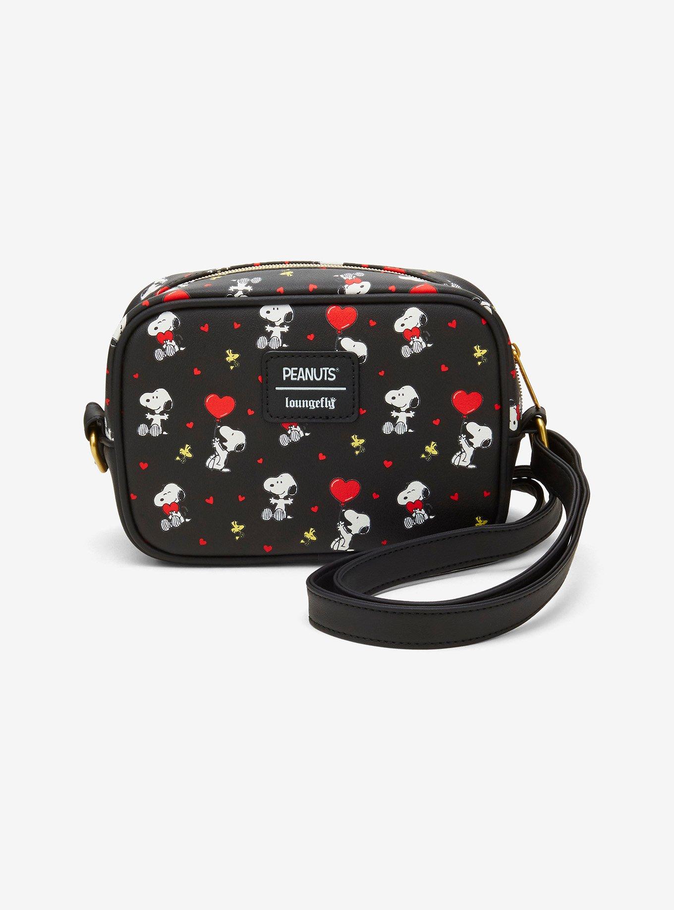 Loungefly Peanuts Snoopy & Woodstock Hearts Camera Crossbody Bag, , alternate