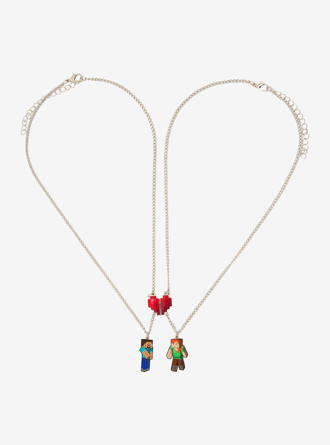 Minecraft Steve & Alex Magnetic Best Friend Necklace Set, , hi-res