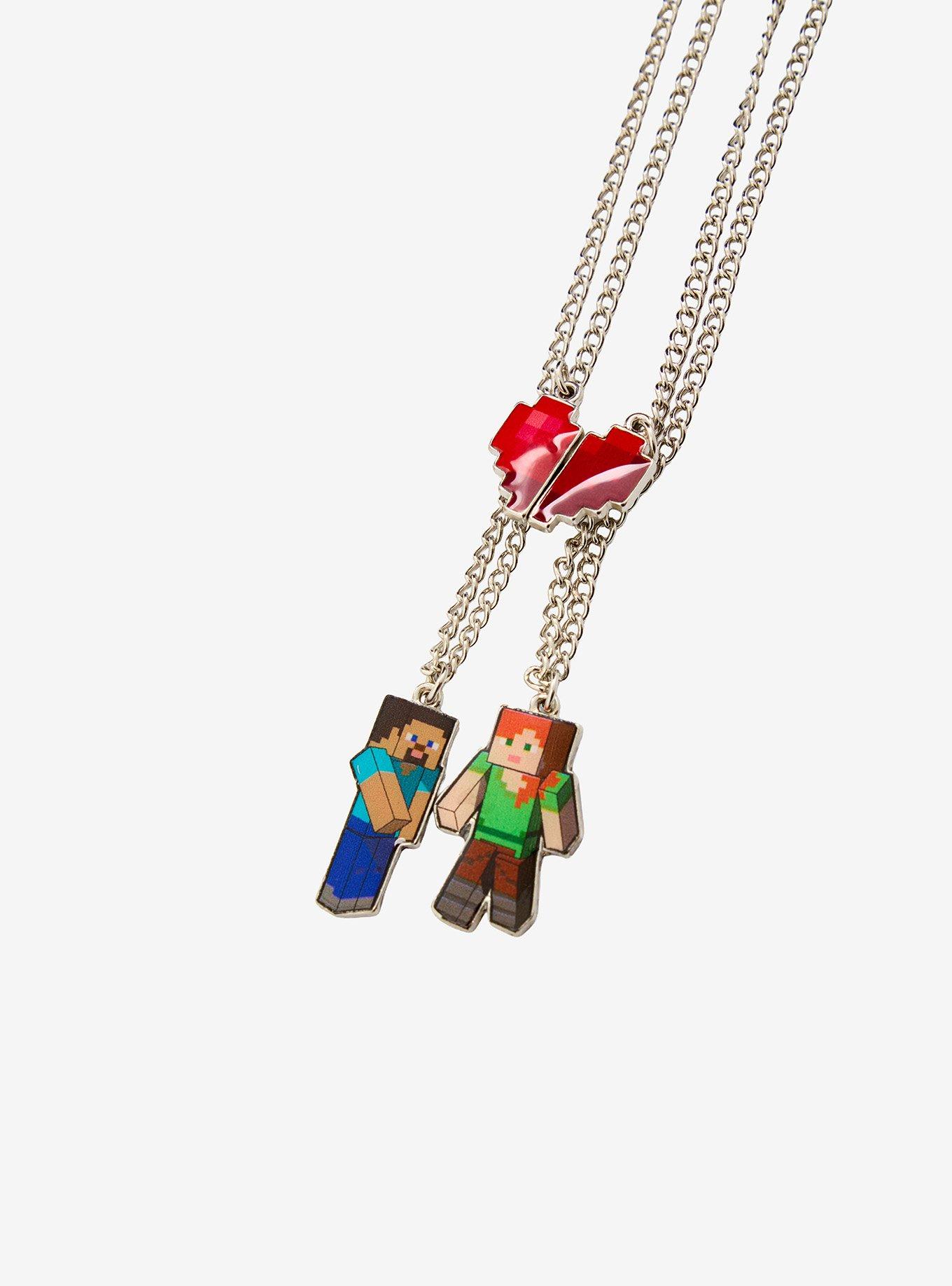 Minecraft Steve & Alex Magnetic Best Friend Necklace Set, , alternate
