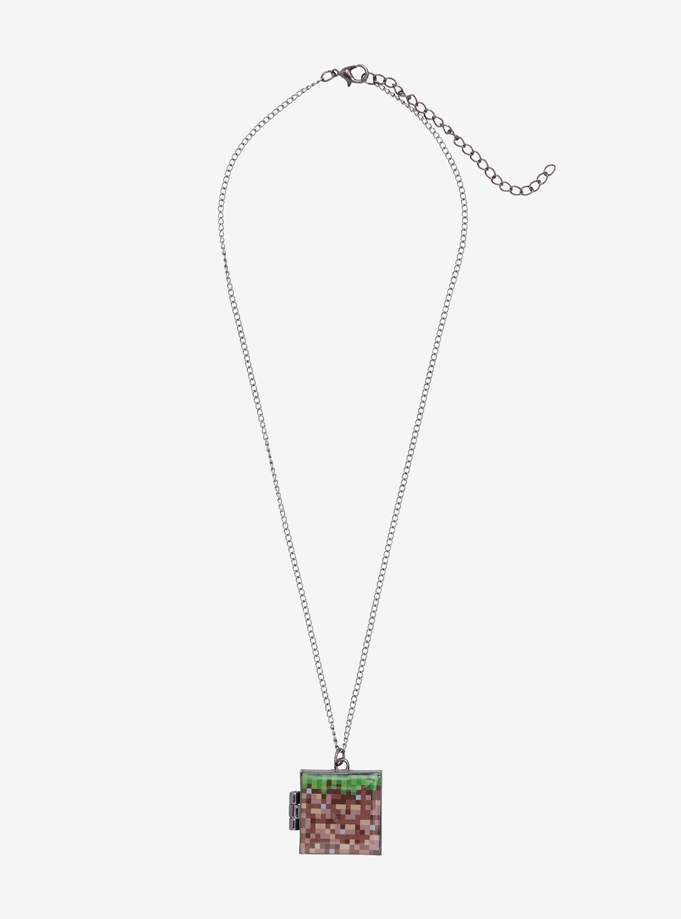 Minecraft Grass Block Locket Necklace, , hi-res