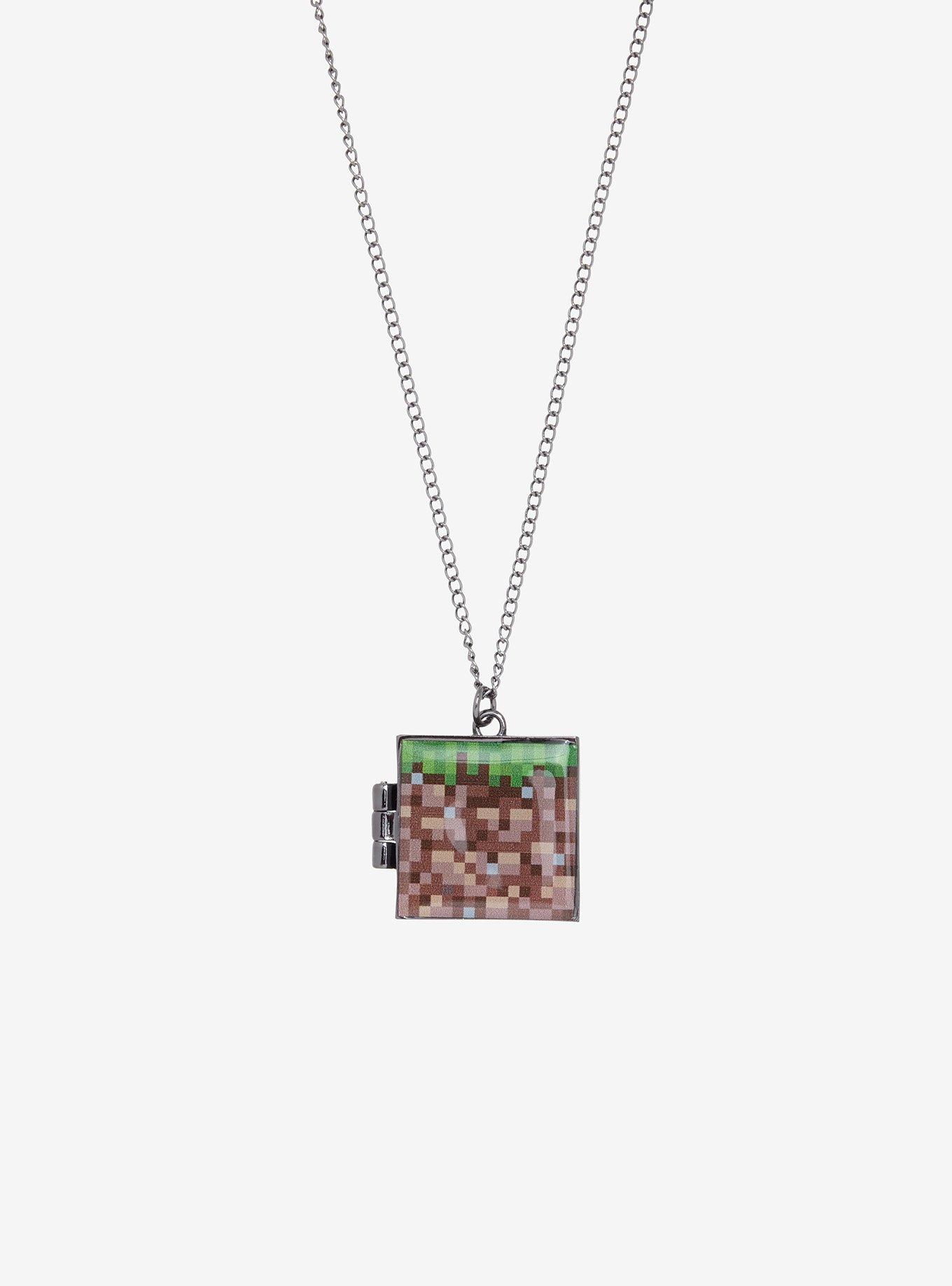 Minecraft Grass Block Locket Necklace, , alternate