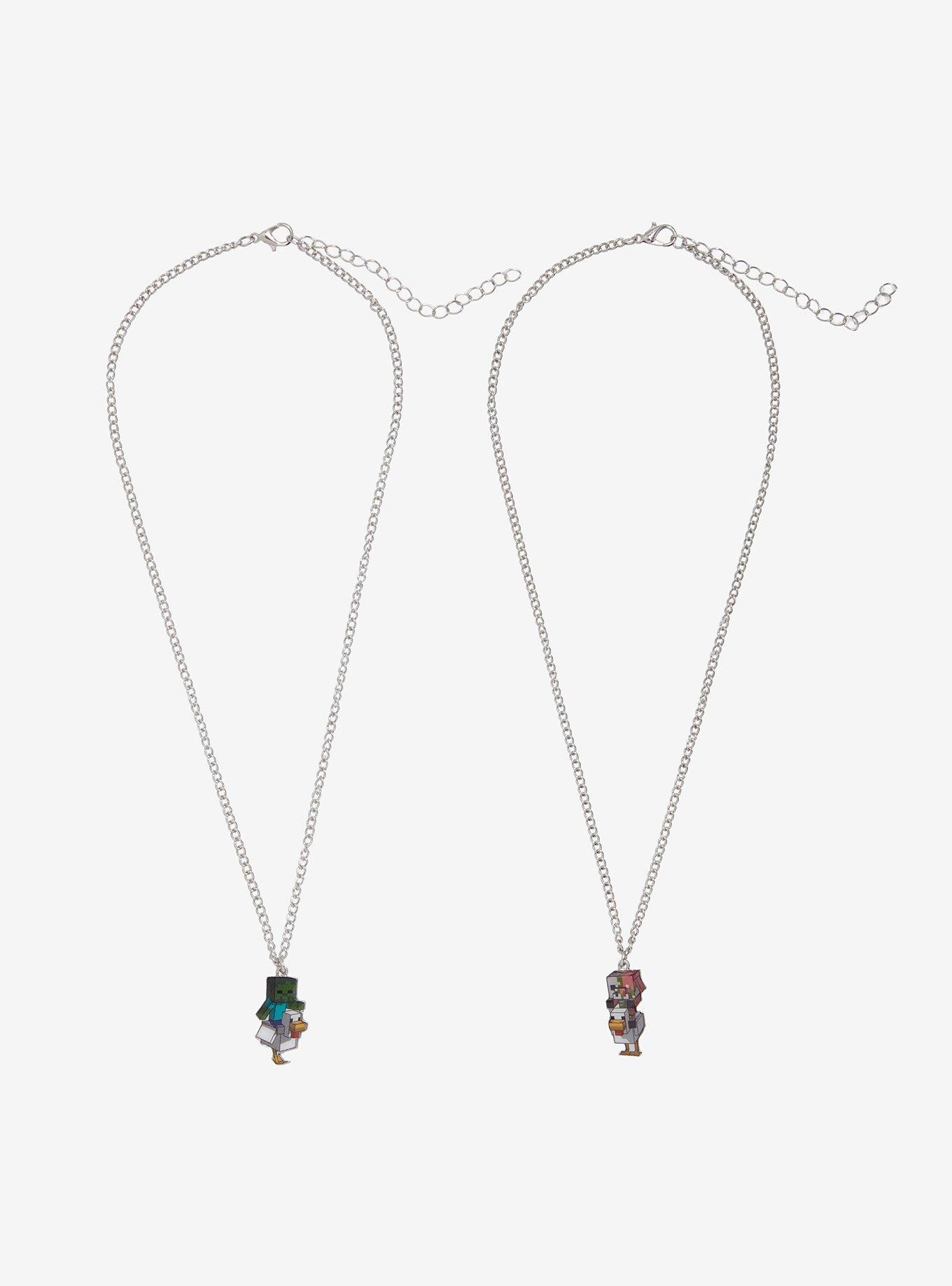 Minecraft Chicken Jockey Best Friend Necklace Set, , hi-res