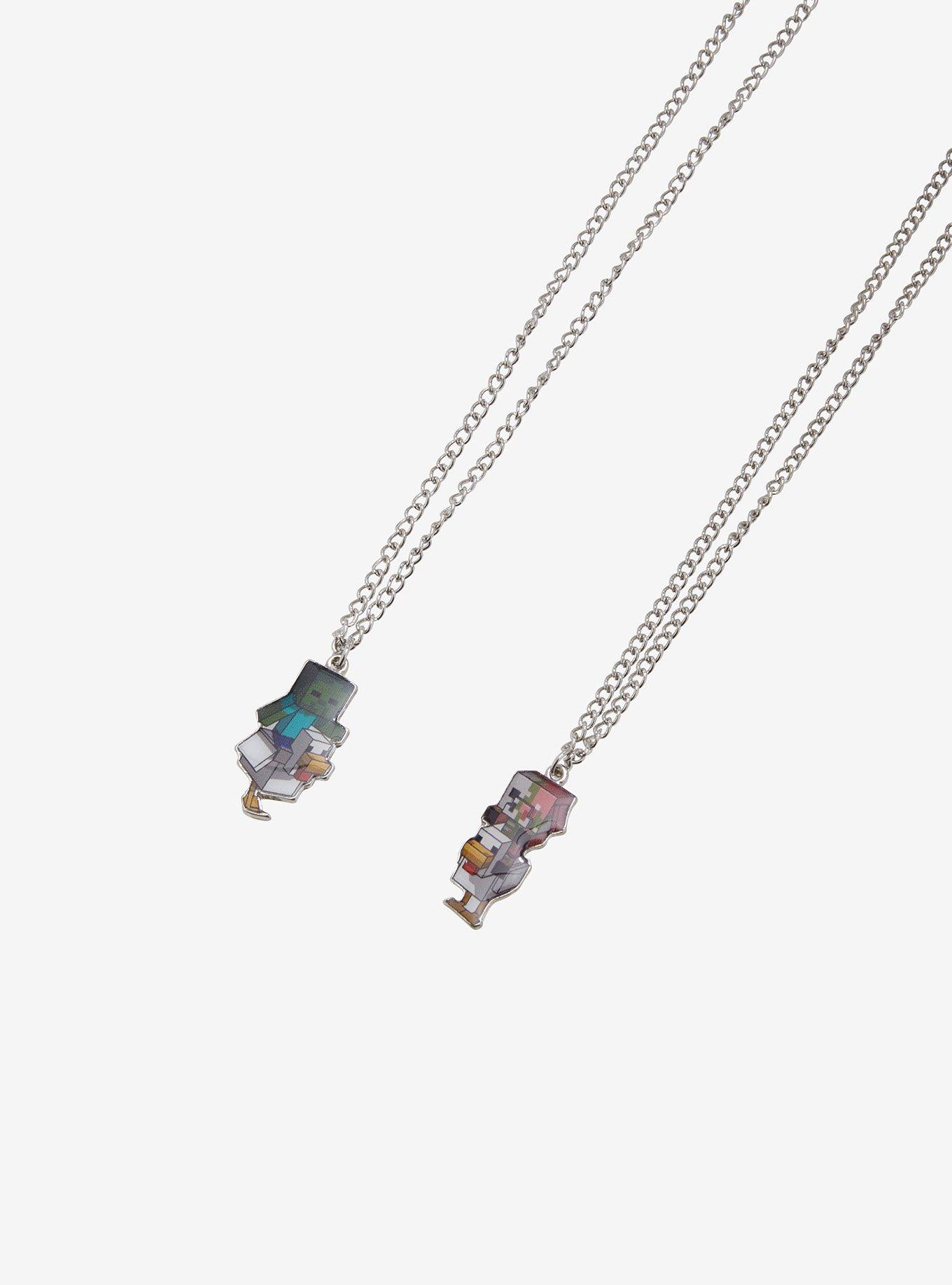 Minecraft Chicken Jockey Best Friend Necklace Set, , alternate
