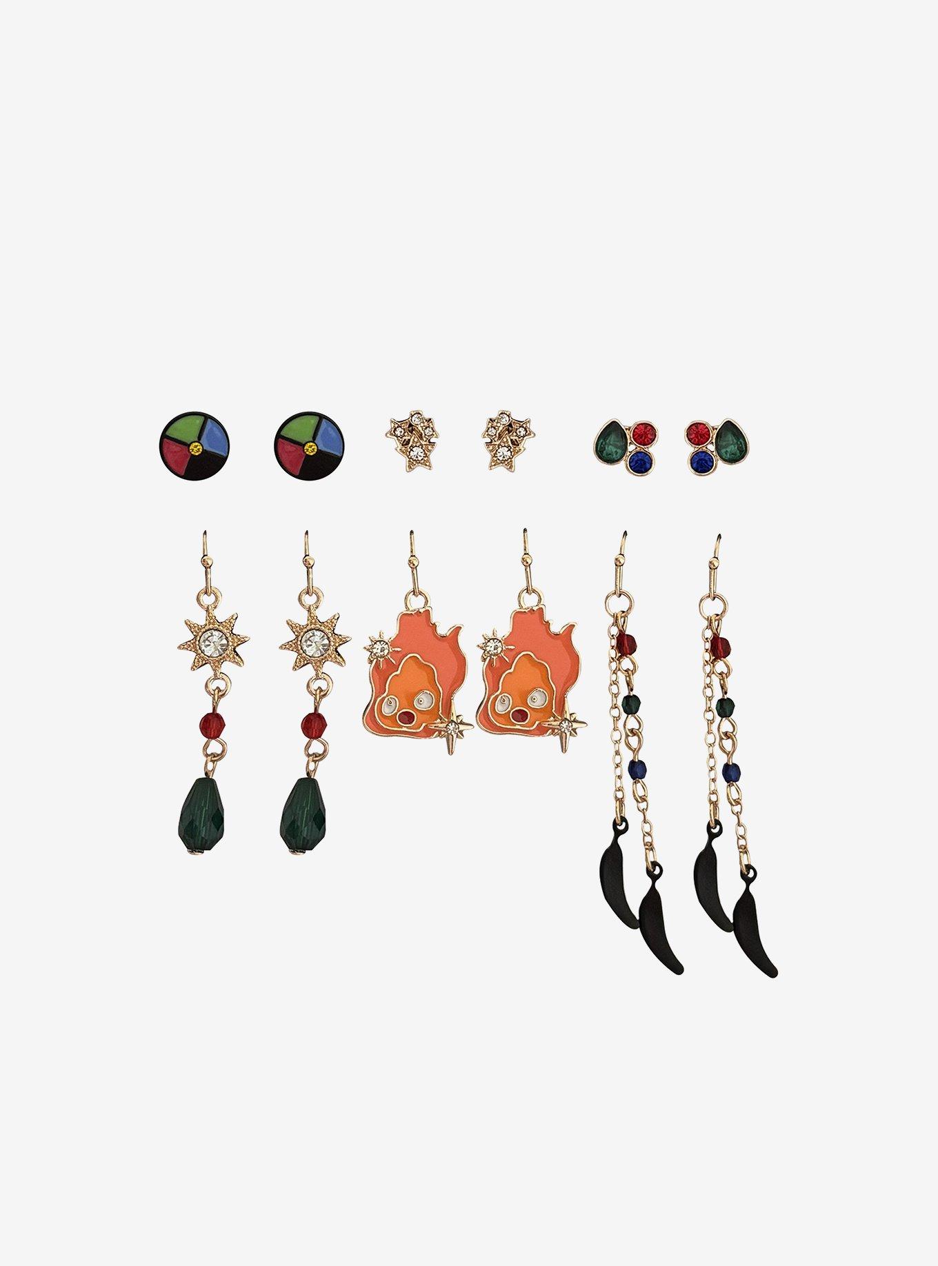 Studio Ghibli® Howl's Moving Castle Calcifer Symbols Earring Set, , hi-res