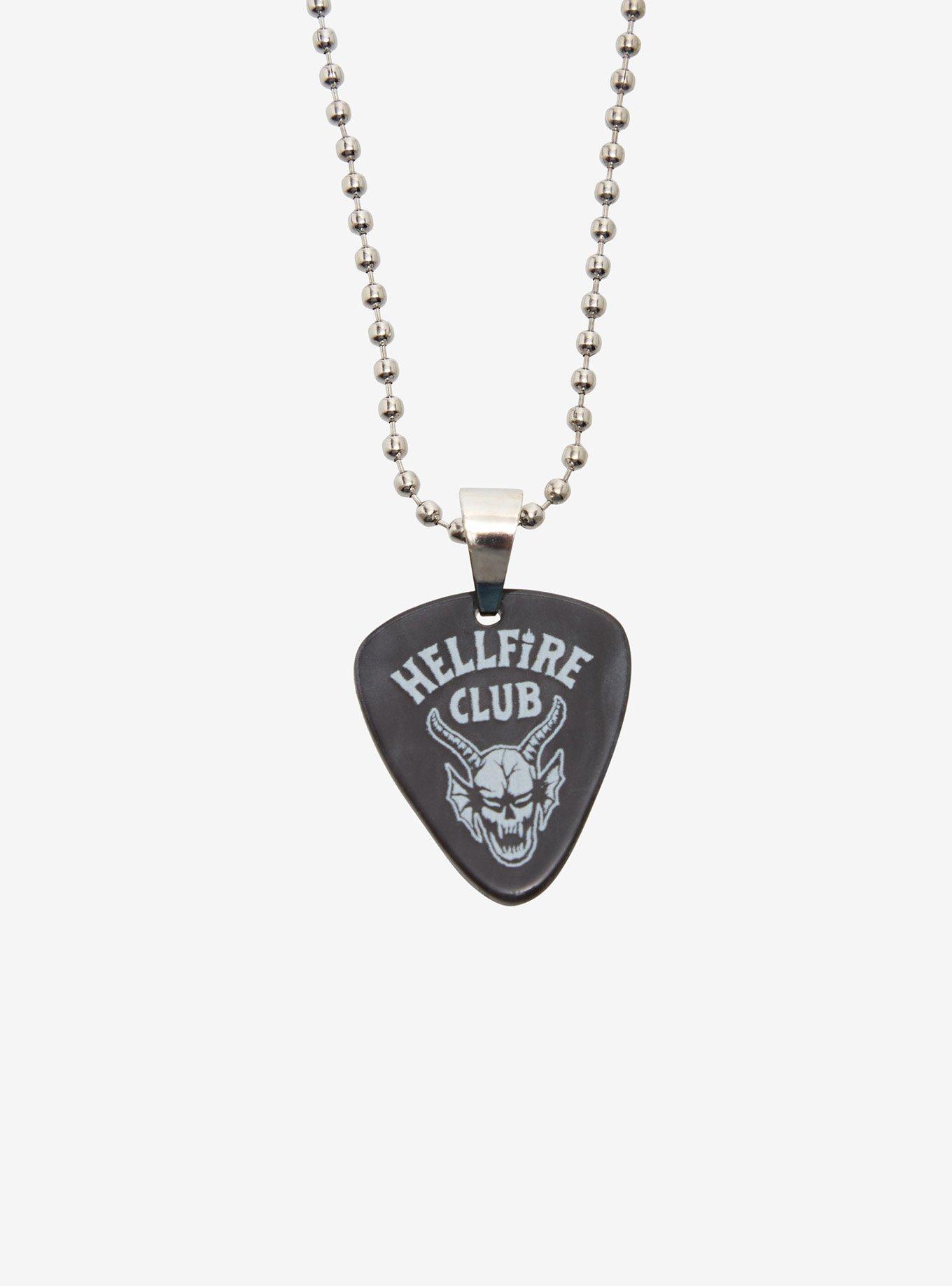 Stranger Things Hellfire Club Guitar Pick Best Friend Necklace Set, , alternate