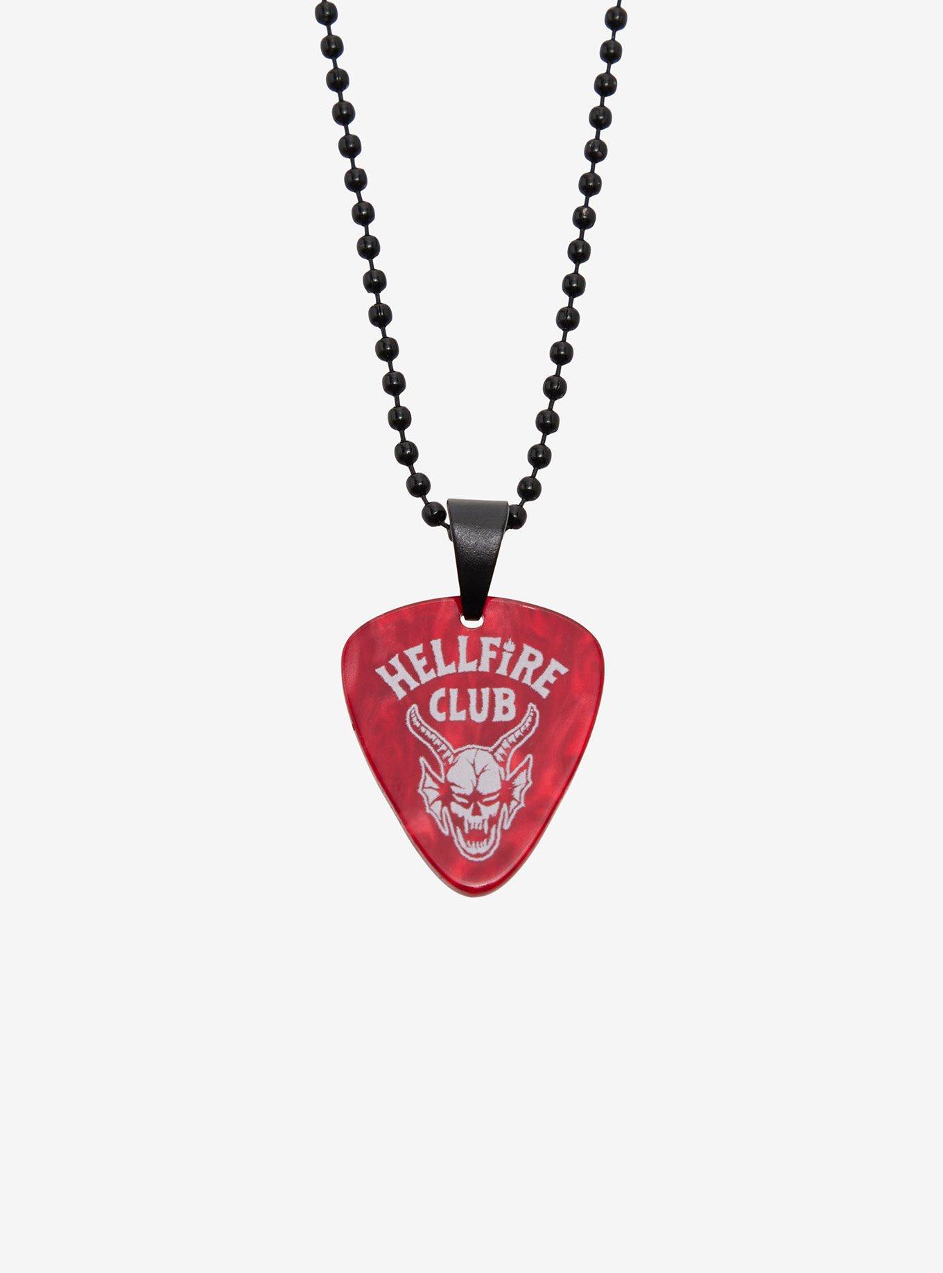 Stranger Things Hellfire Club Guitar Pick Best Friend Necklace Set, , alternate