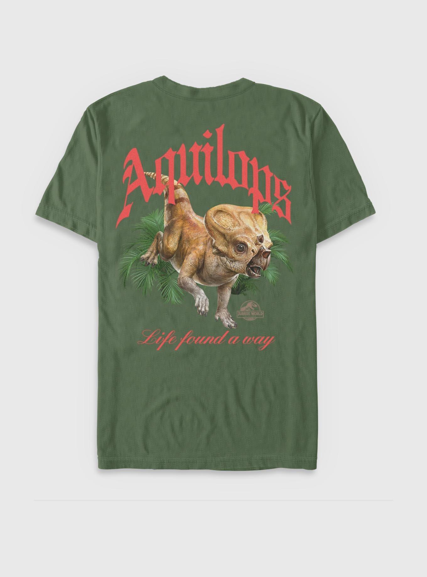 Jurassic Park Life Found A Way Aquilops Garment Dye T-shirt BoxLunch Exclusive, MOSS, alternate