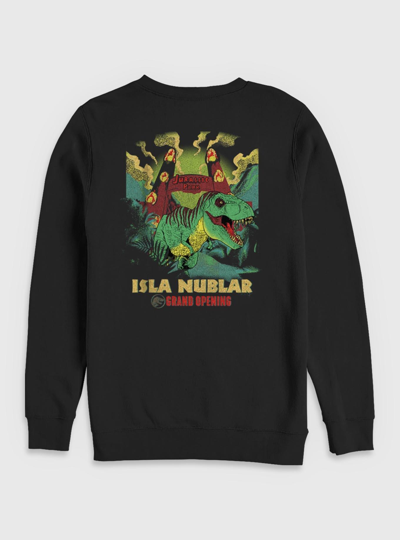 Jurassic Park Isla Nublar Grand Opening Sweatshirt BoxLunch Exclusive, BLACK, alternate