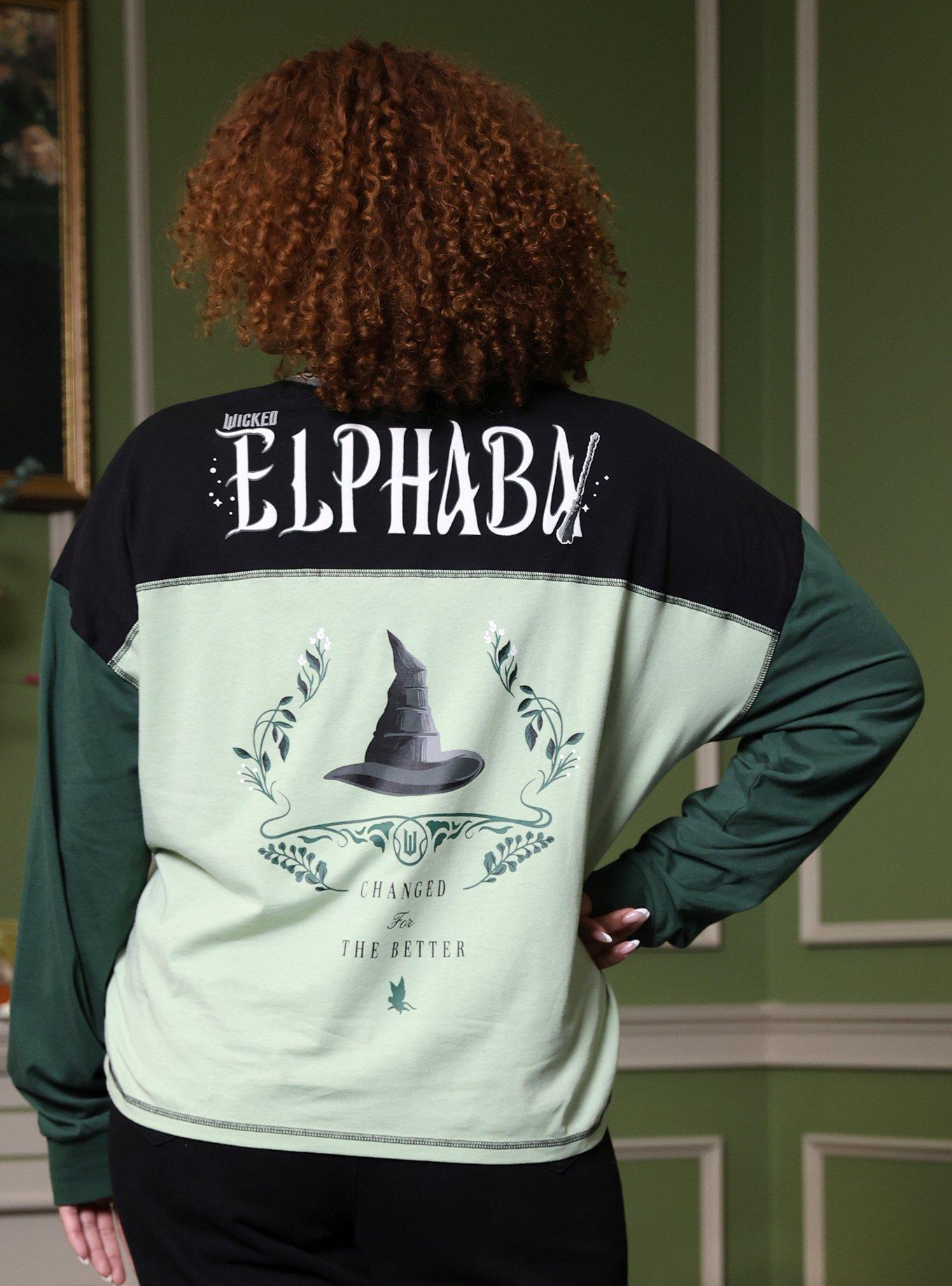 Her Universe Wicked Elphaba Color-Block Long-Sleeve T-Shirt Plus Size, , hi-res