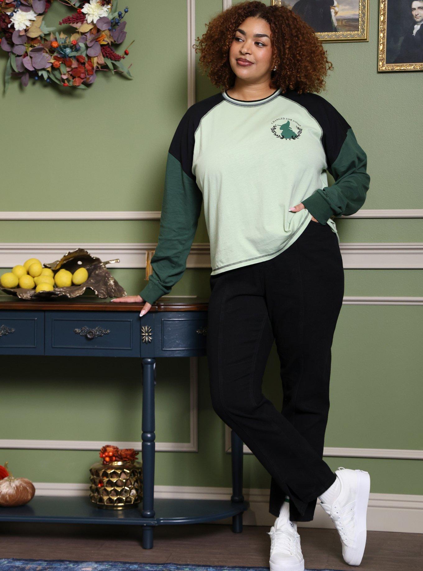 Her Universe Wicked Elphaba Color-Block Long-Sleeve T-Shirt Plus Size, MULTI, alternate - view 3