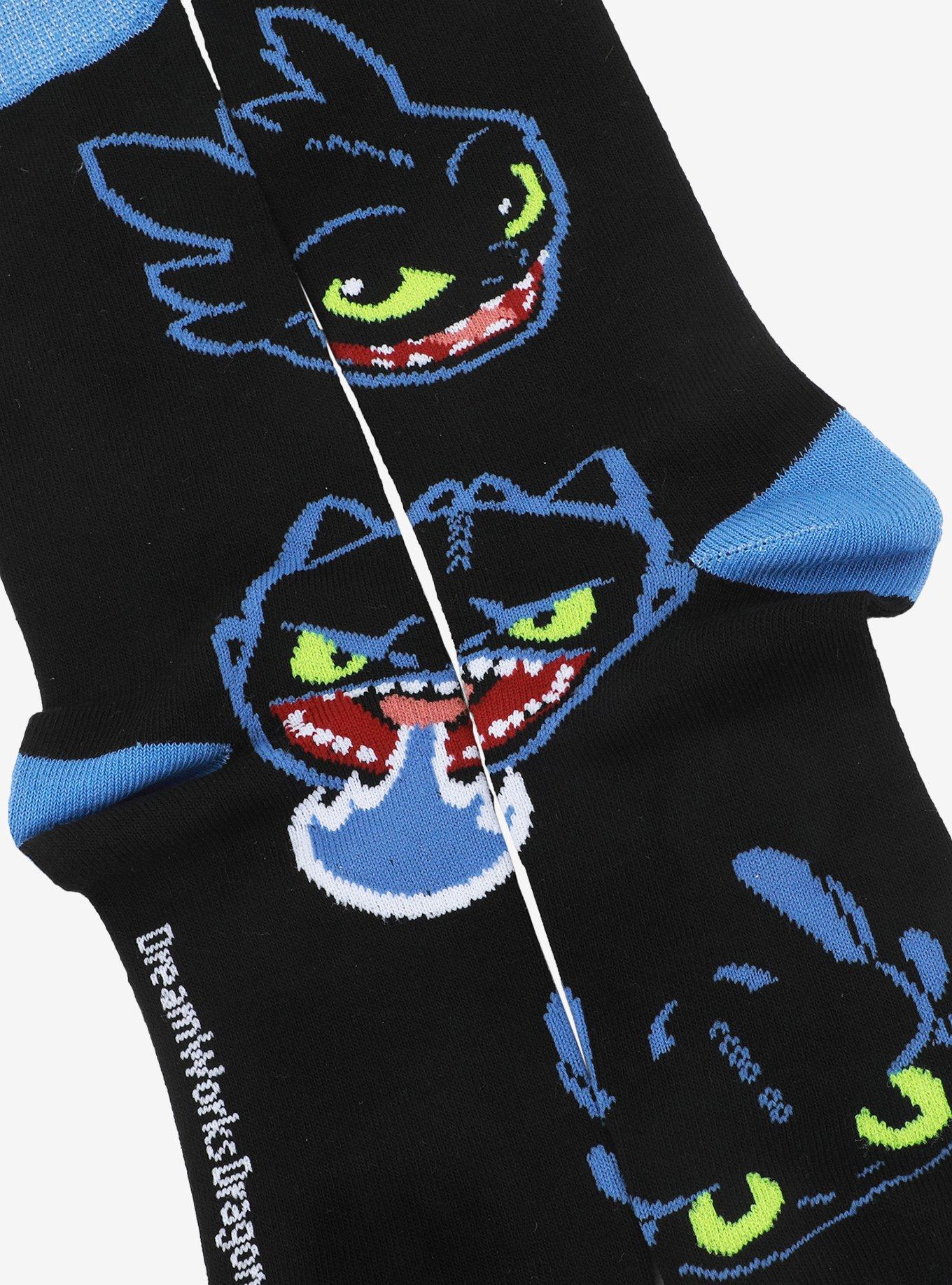 How To Train Your Dragon Toothless Crew Socks 3 Pair, , alternate