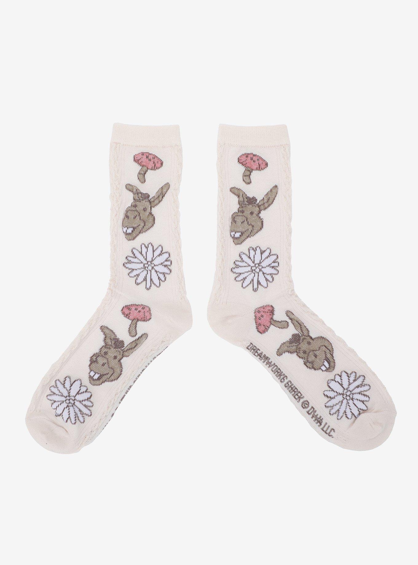 Shrek Donkey & Shrek Floral Crew Socks 2 Pair, , alternate - view 3