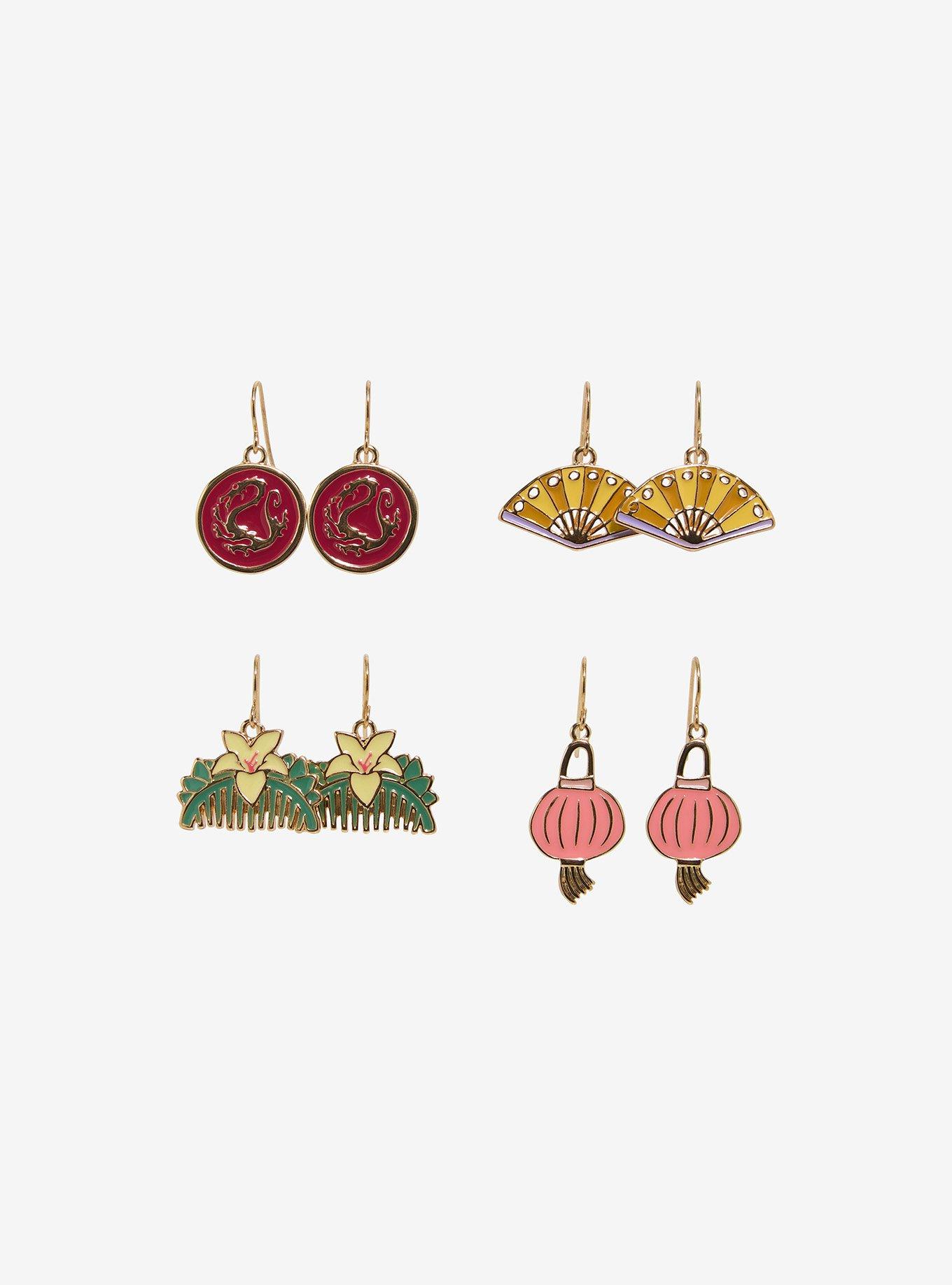 Disney Mulan Icons Drop Earring Set, , hi-res