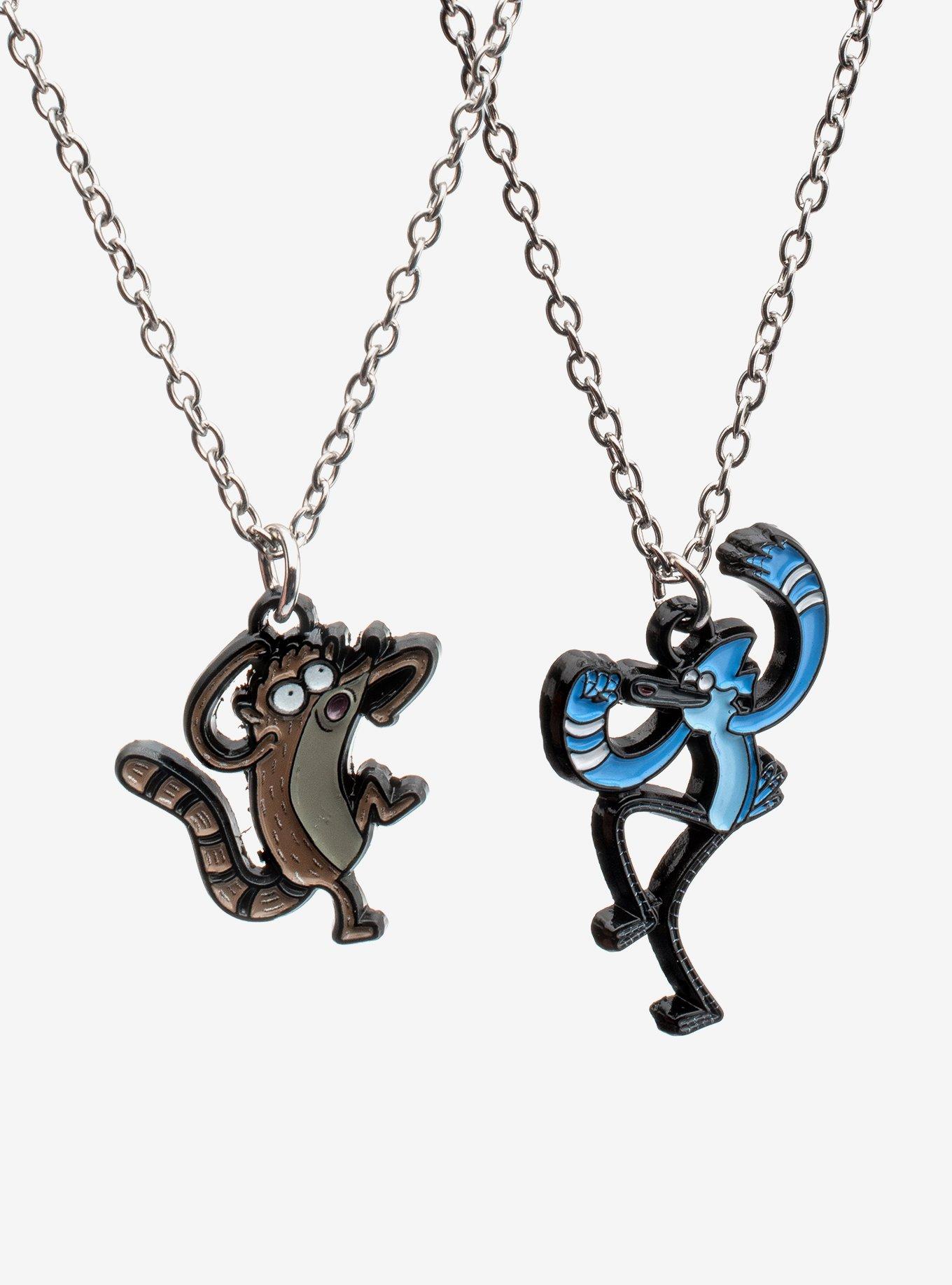 Regular Show Mordecai & Rigby Best Friend Necklace Set, , hi-res