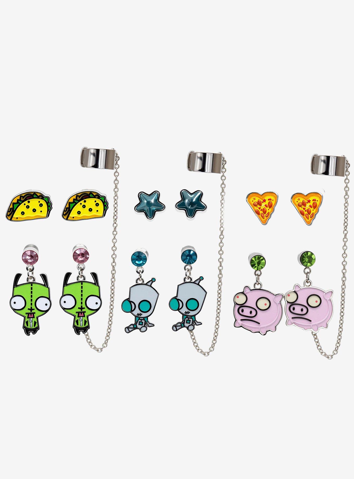 Invader Zim GIR & Snacks Cuff Earring Set, , hi-res