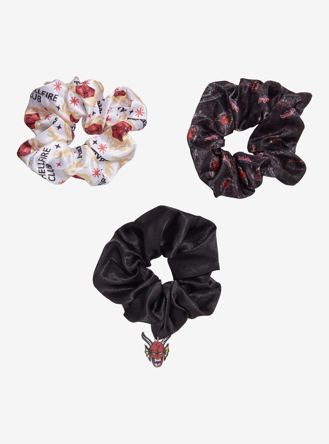 Stranger Things Hellfire Club Charm Hair Scrunchie Set, , hi-res