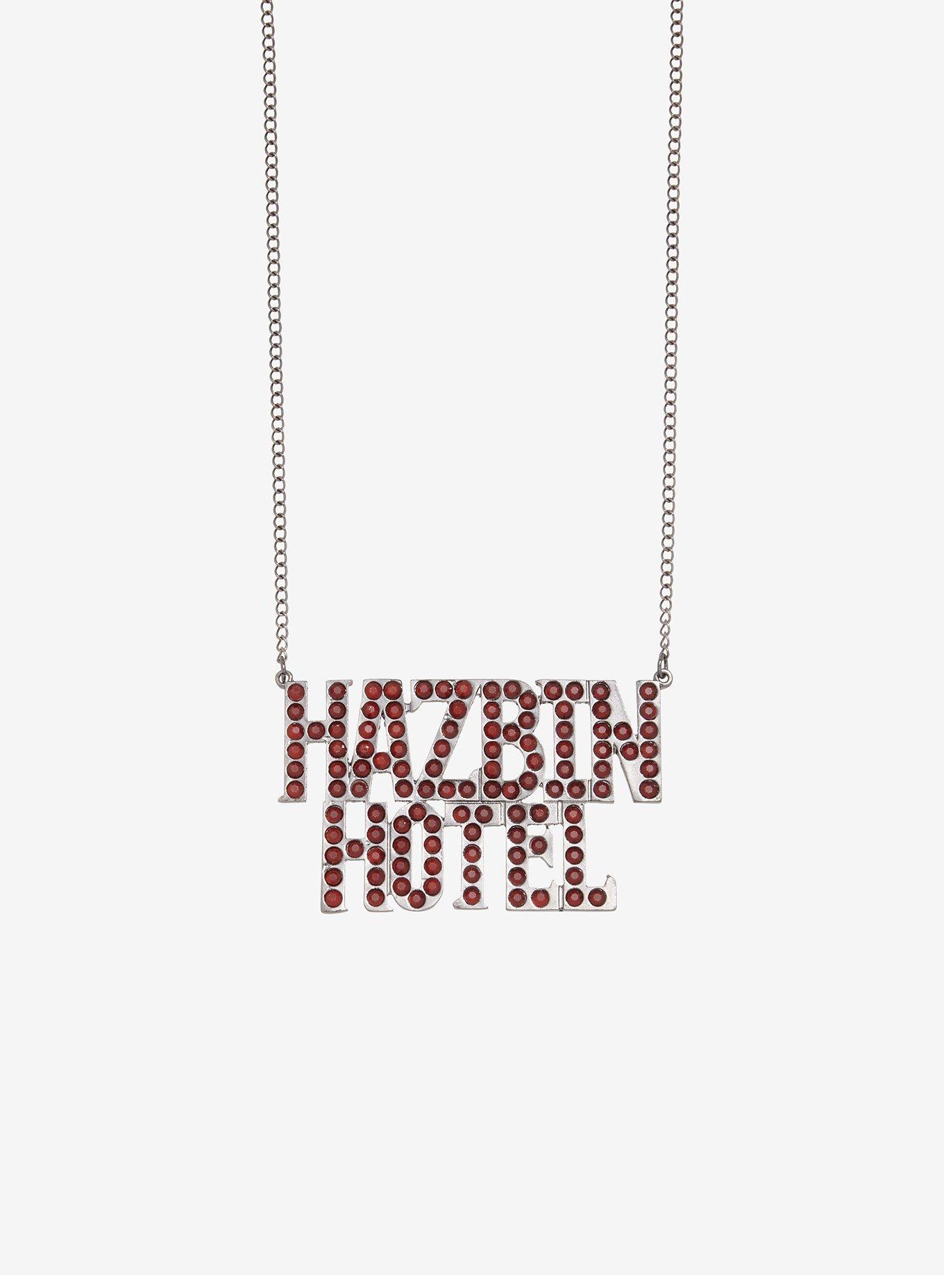 Hazbin Hotel Rhinestone Marquee Nameplate Necklace, , alternate