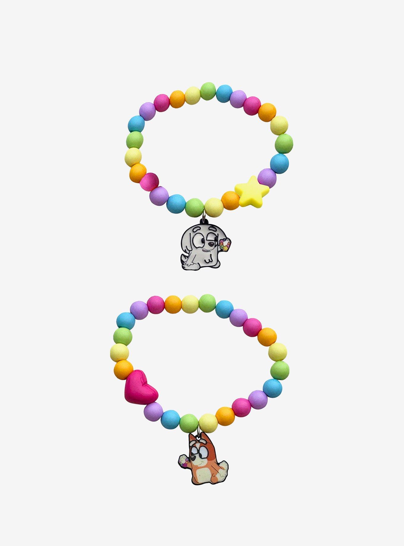 Bluey Bingo & Lila Best Friend Bead Bracelet Set, , hi-res