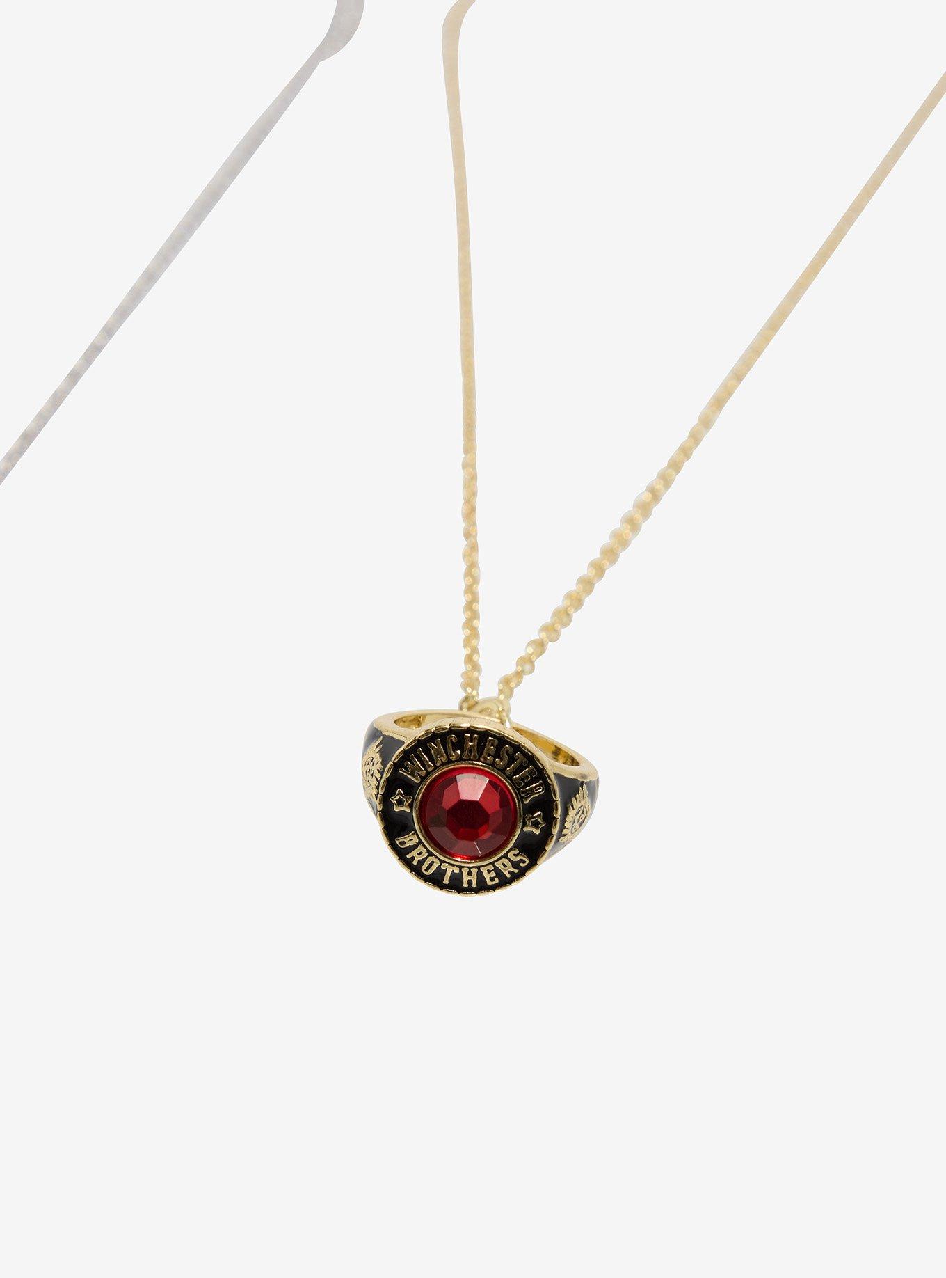 Supernatural Winchester Brothers Ring Best Friend Necklace Set, , alternate