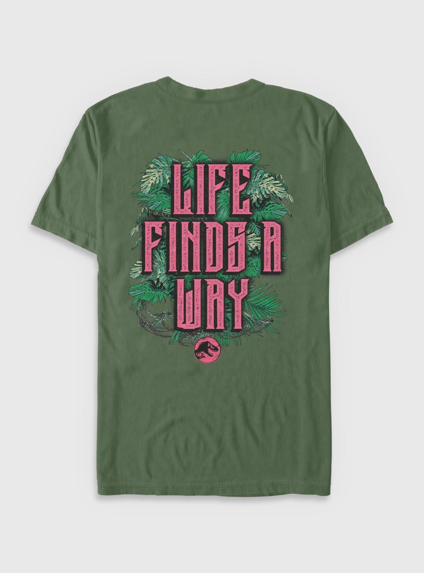 Jurassic Park Life Finds A Way Iconic Dinosaurs Garment Dye T-shirt Her Universe Web Exclusive, MOSS, alternate