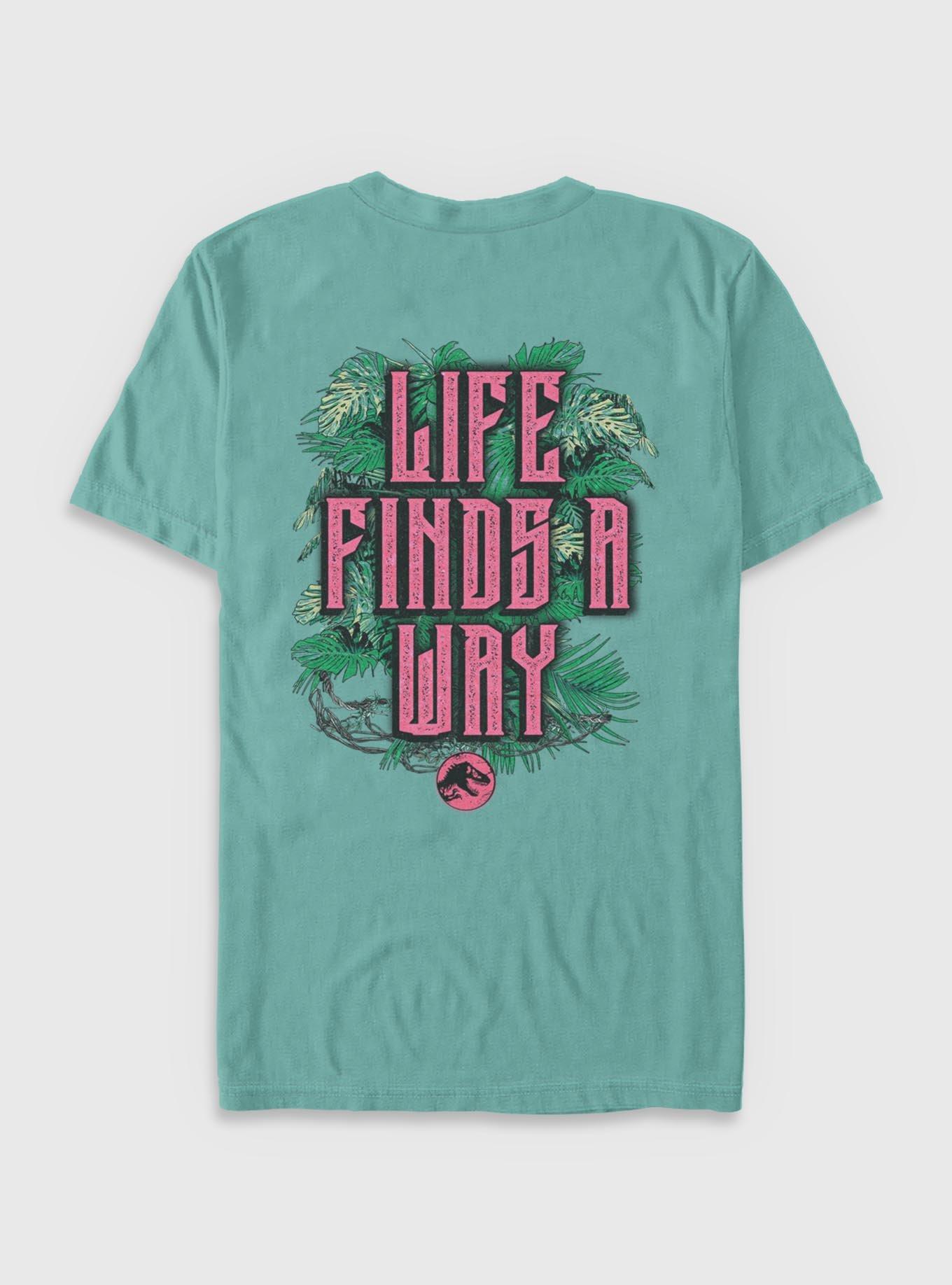 Jurassic Park Life Finds A Way Iconic Dinosaurs Garment Dye T-shirt Her Universe Web Exclusive, SEAFOAM, alternate