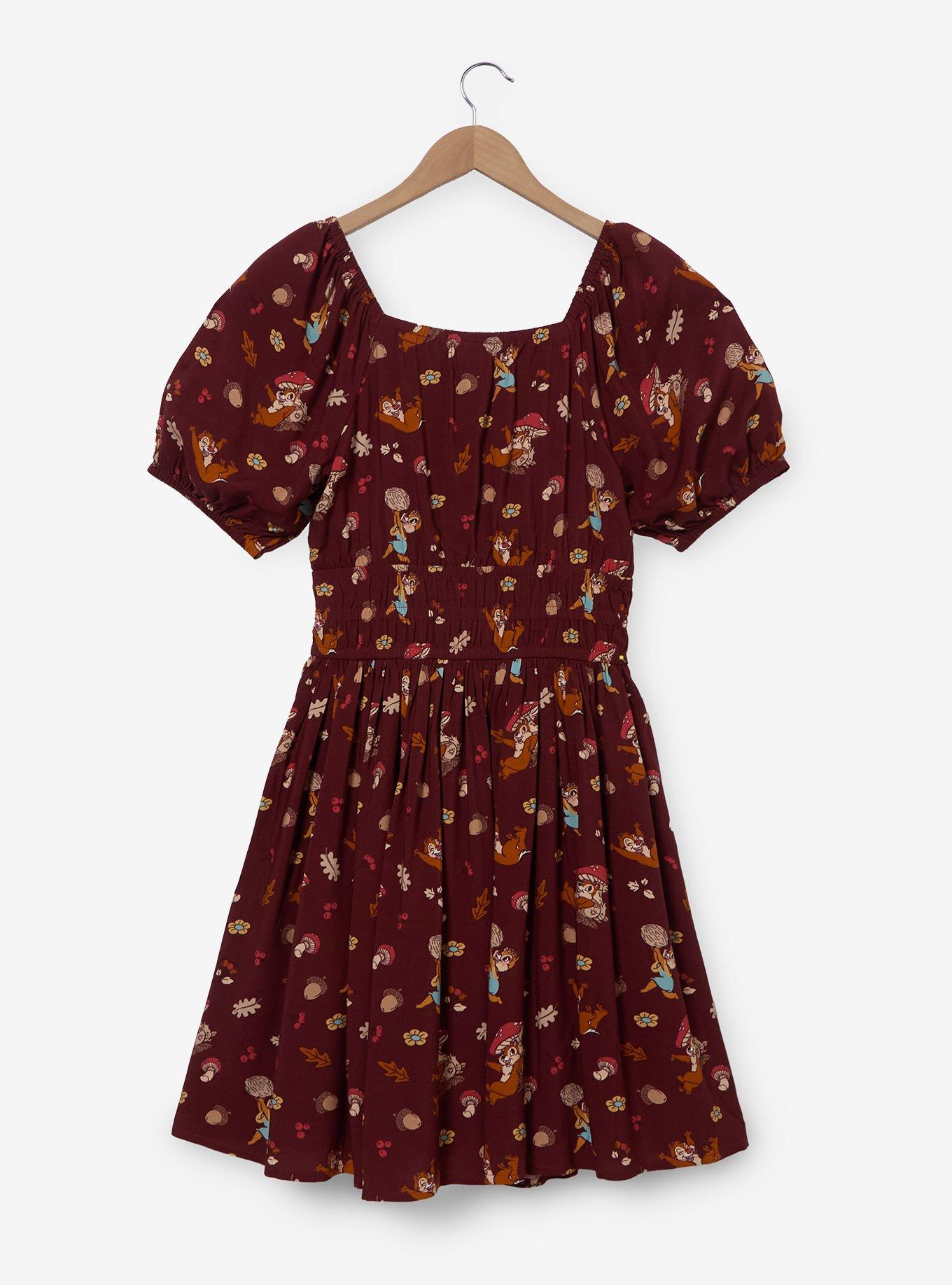Disney Chip & Dale Fall Foliage Smock Dress, , hi-res
