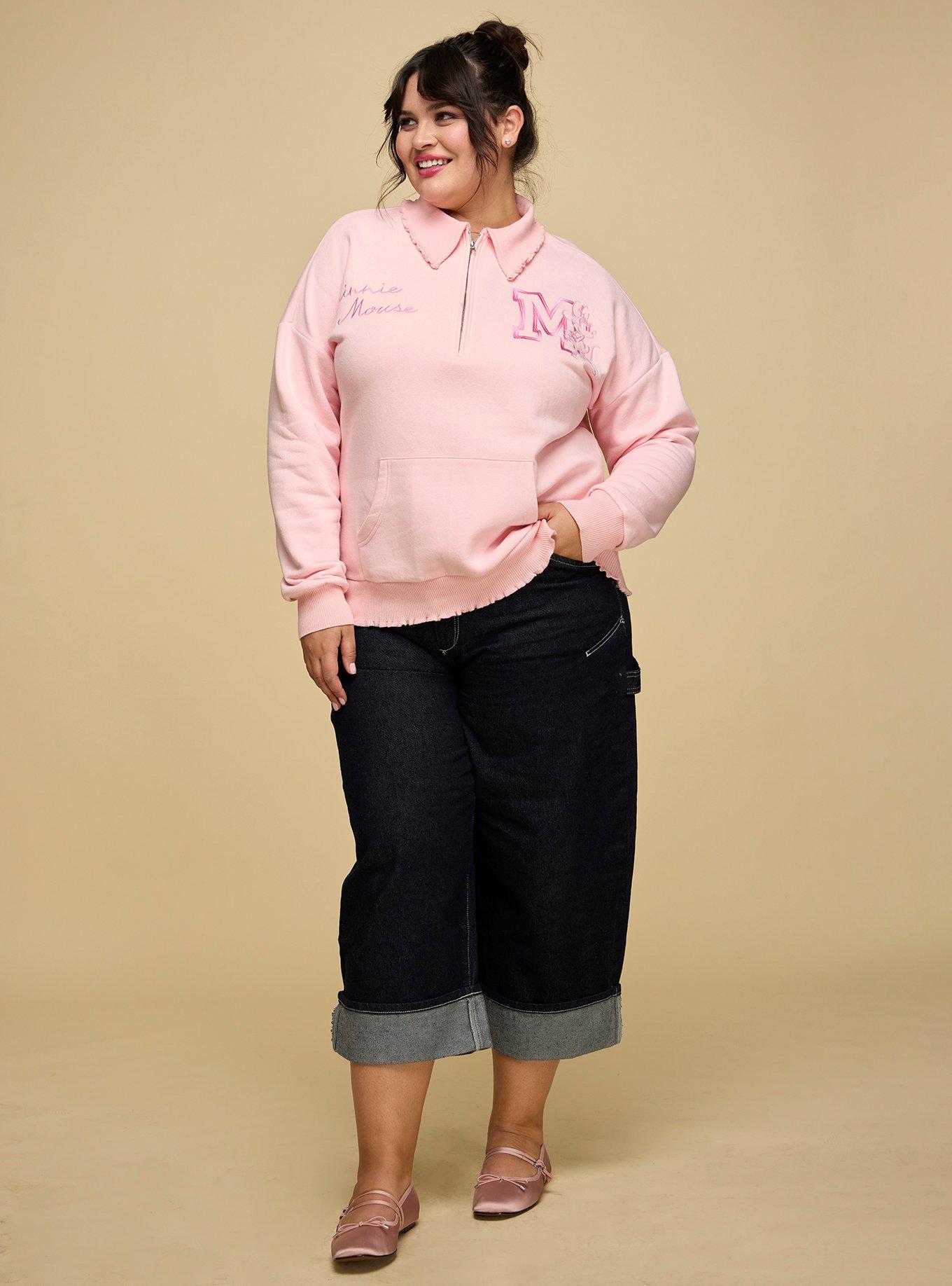 Her Universe Disney Minnie Mouse Quarter Zip Sweatshirt Plus Size Her Universe Exclusive, , hi-res