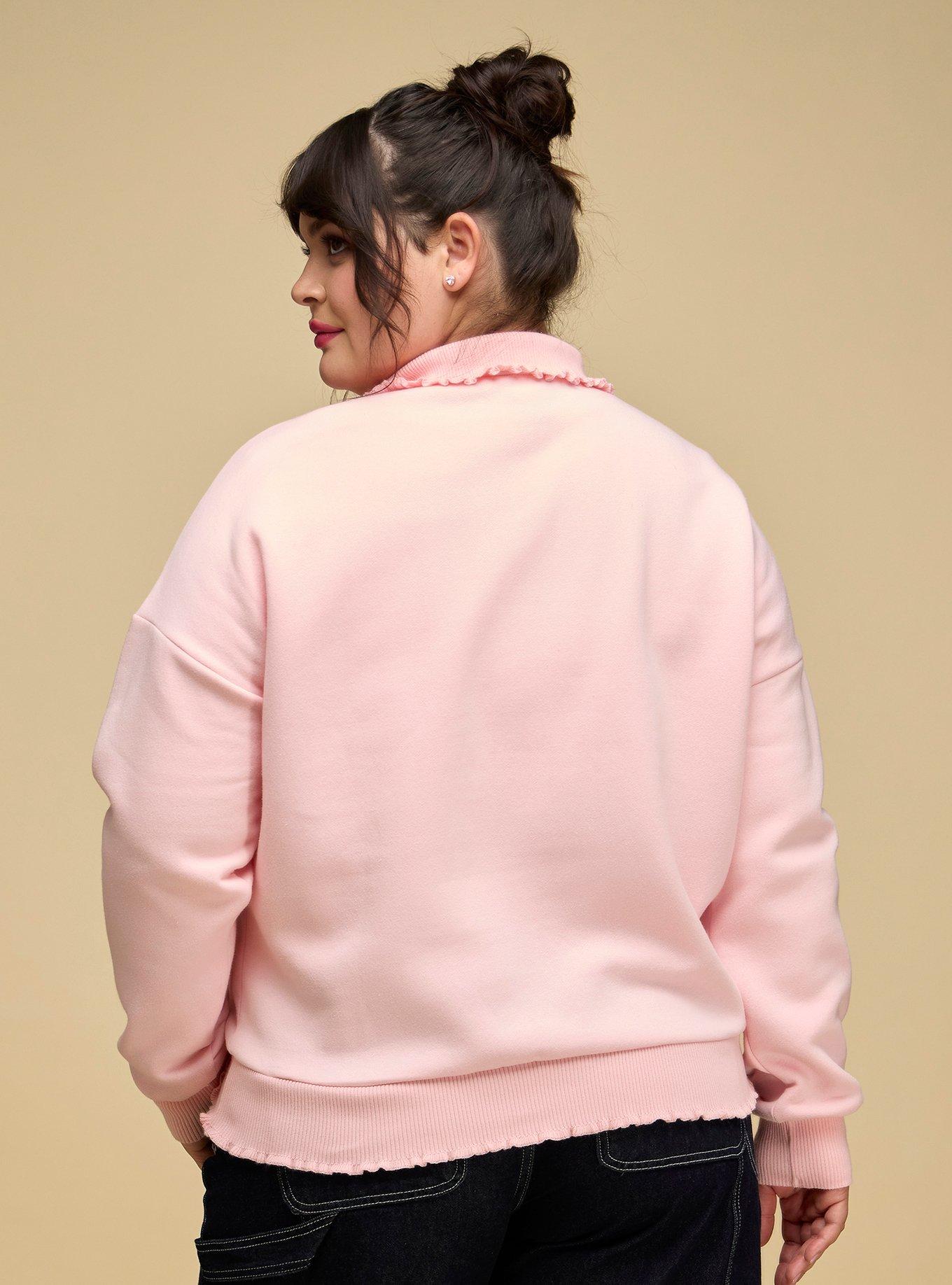 Her Universe Disney Minnie Mouse Quarter Zip Sweatshirt Plus Size Her Universe Exclusive, PINK, alternate - view 3