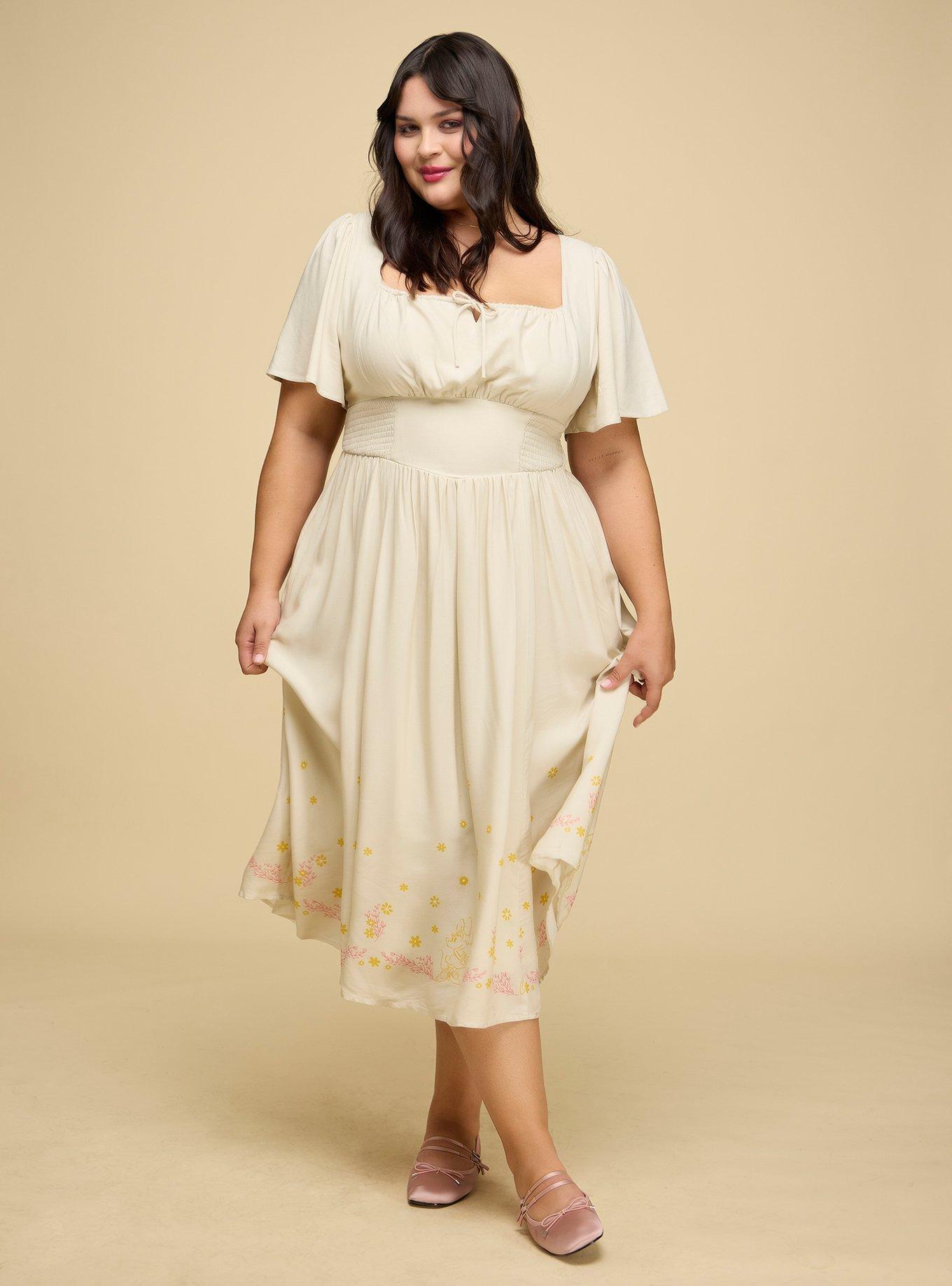 Her Universe Disney Minnie Mouse & Daisy Duck Floral Midi Dress Plus Size Her Universe Exclusive, , hi-res