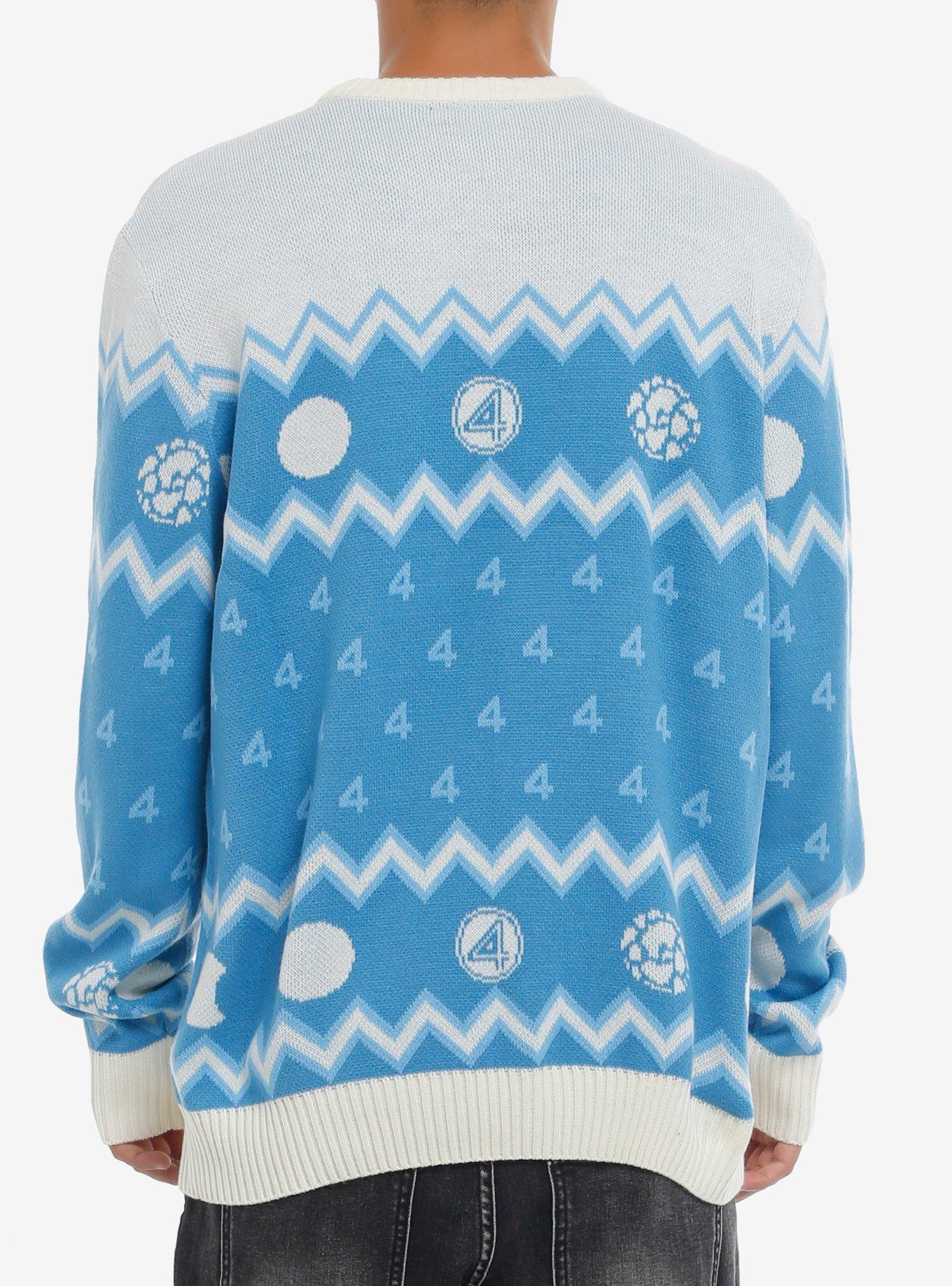 Marvel The Fantastic Four: First Steps Holiday Knit Sweater, BLUE  WHITE, alternate - view 3