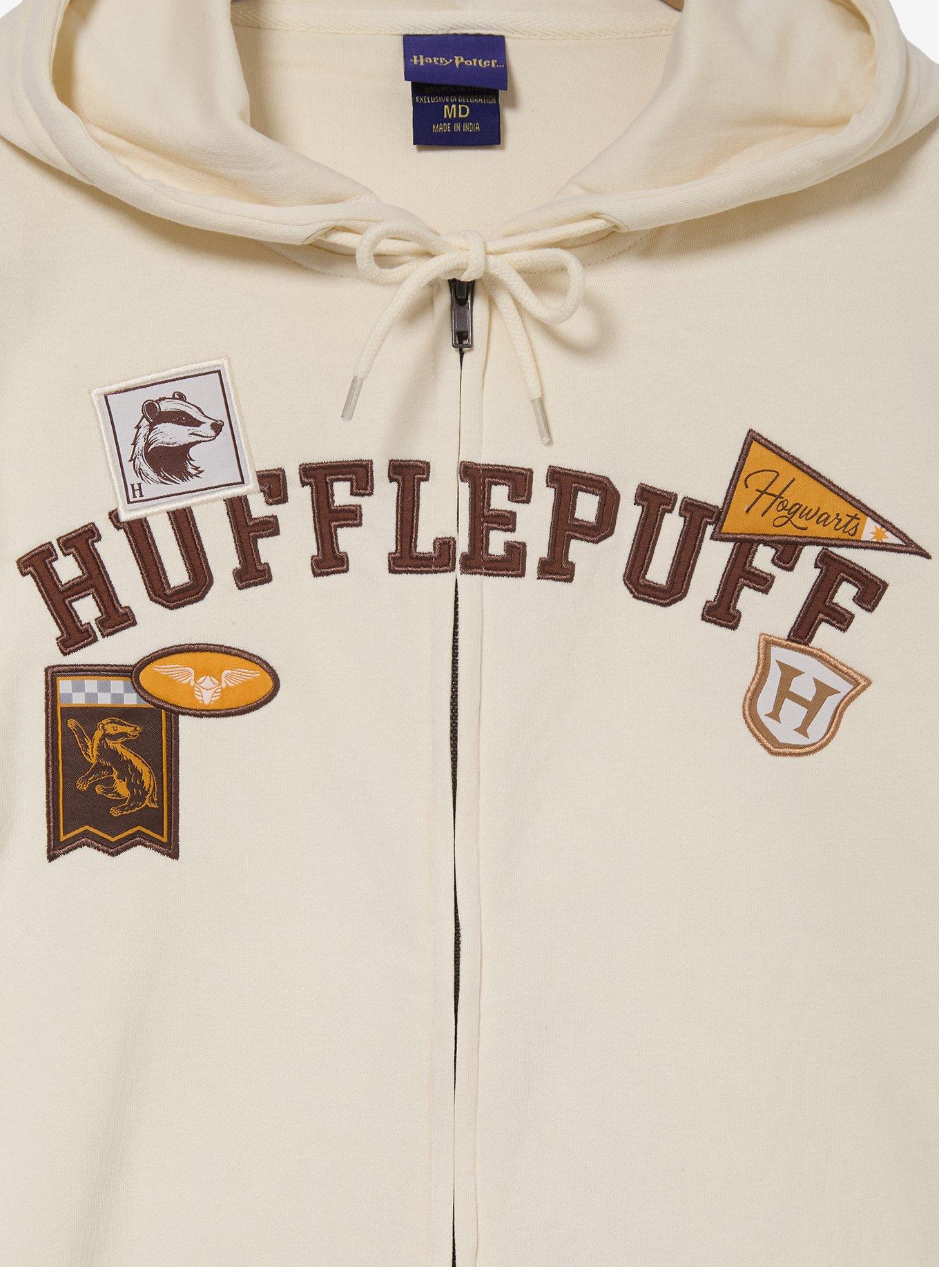 Harry Potter Hufflepuff Embroidered Badges Zippered Hoodie — BoxLunch Exclusive