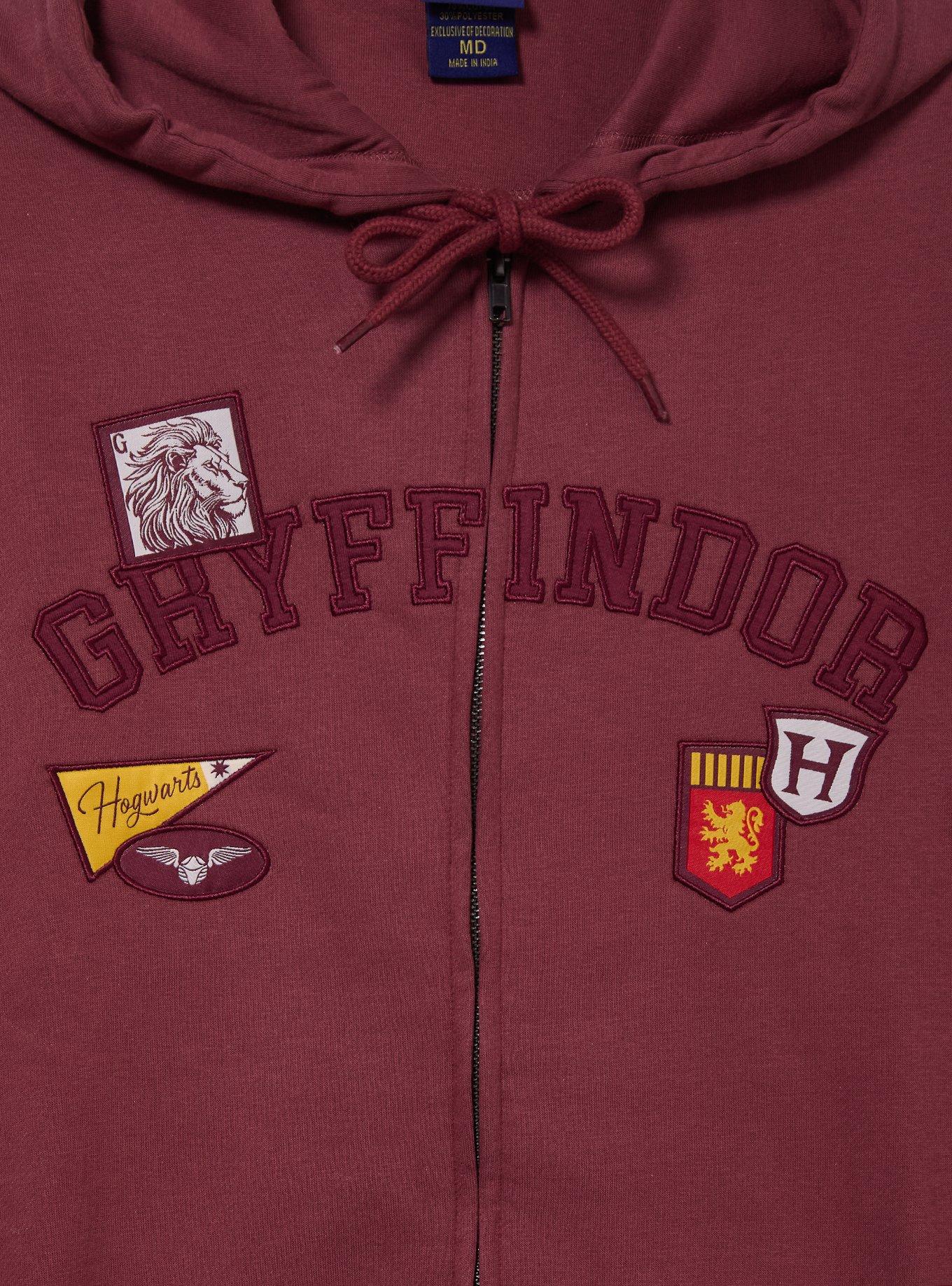 Harry Potter Gryffindor Embroidered Badges Zippered Hoodie &mdash; BoxLunch Exclusive, , hi-res
