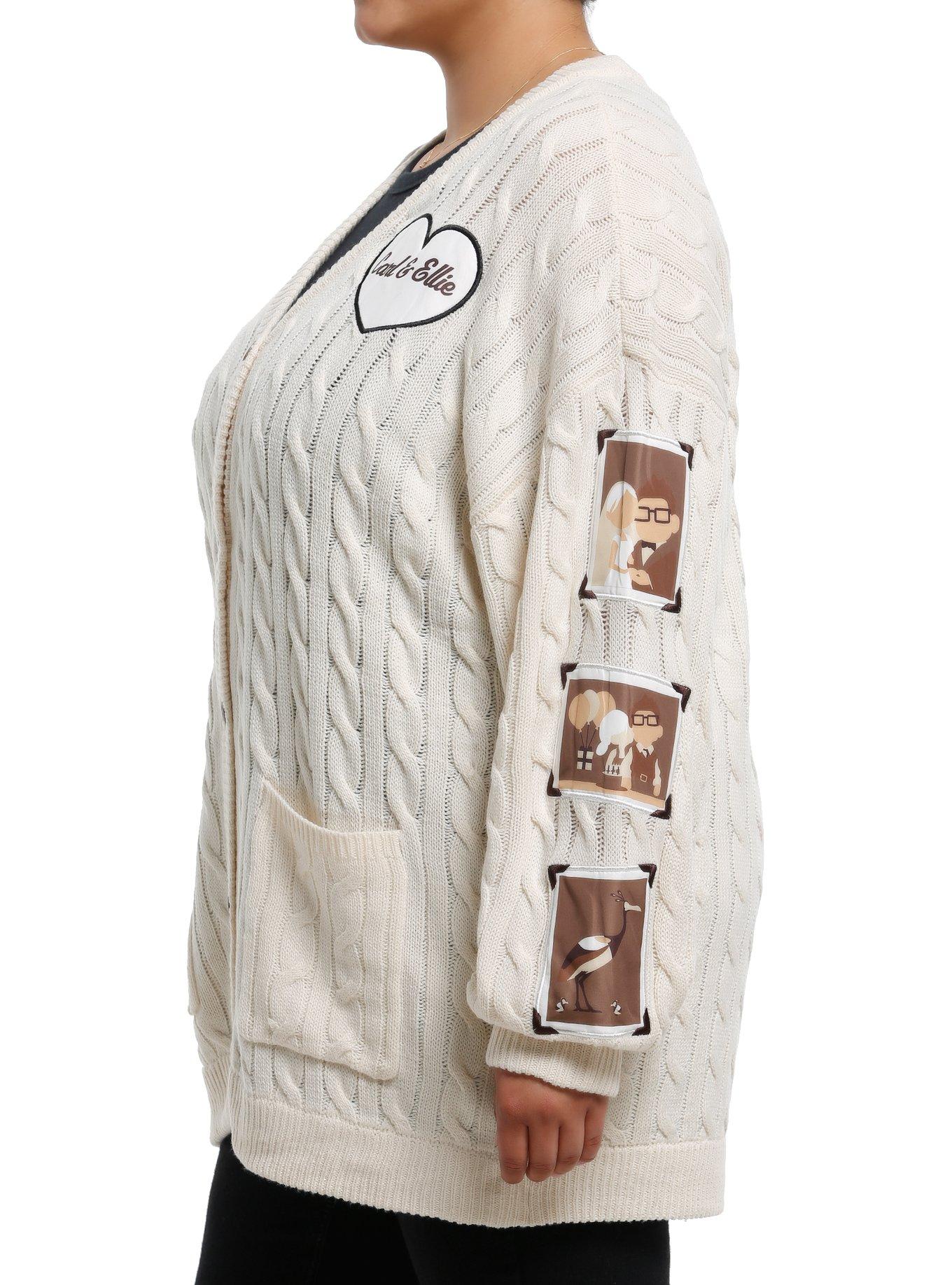 Her Universe Disney Pixar Up Photographs Cable Knit Cardigan Plus Size, , alternate