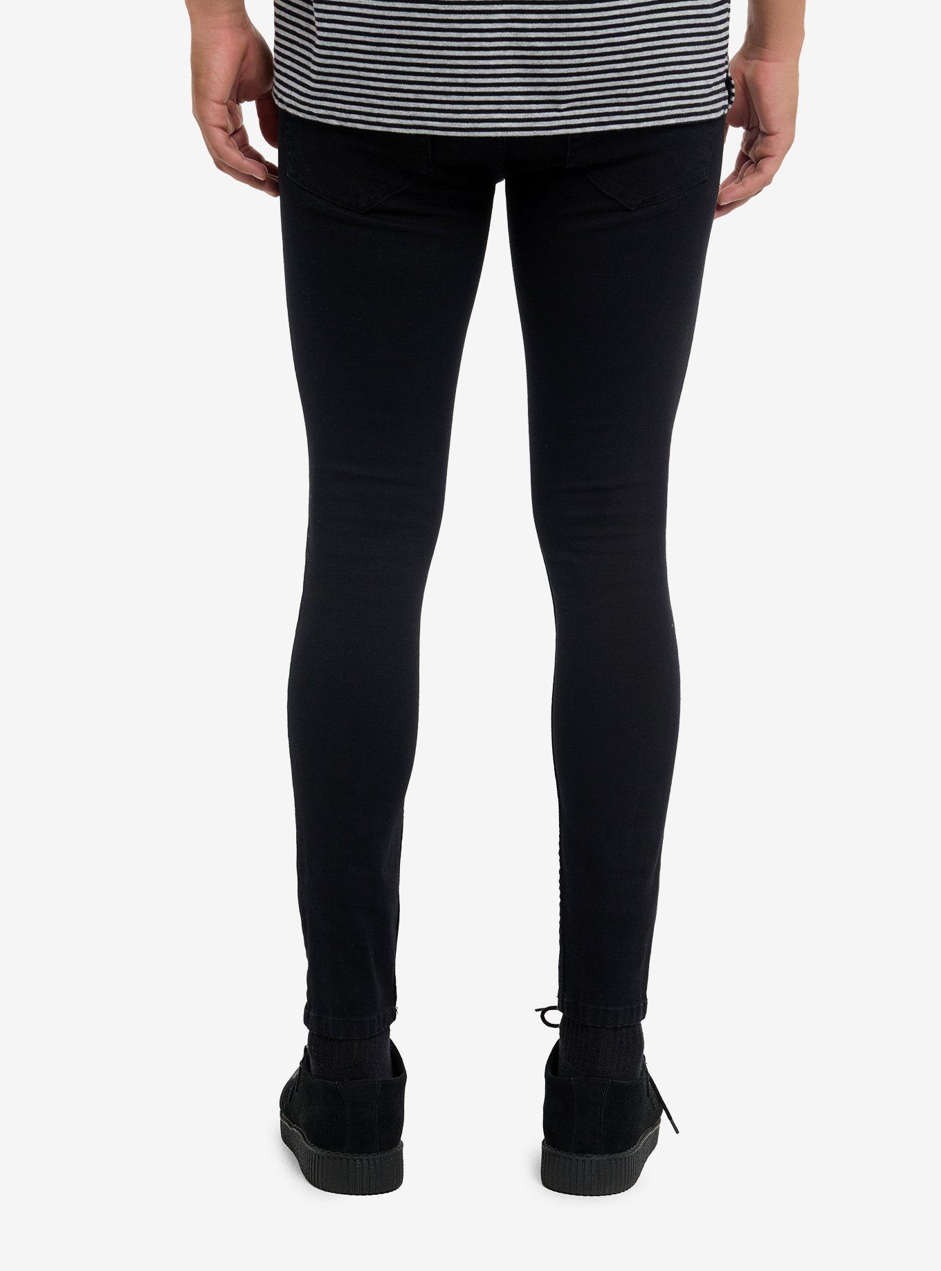 Black Studded Knee Stinger Jeans, , hi-res